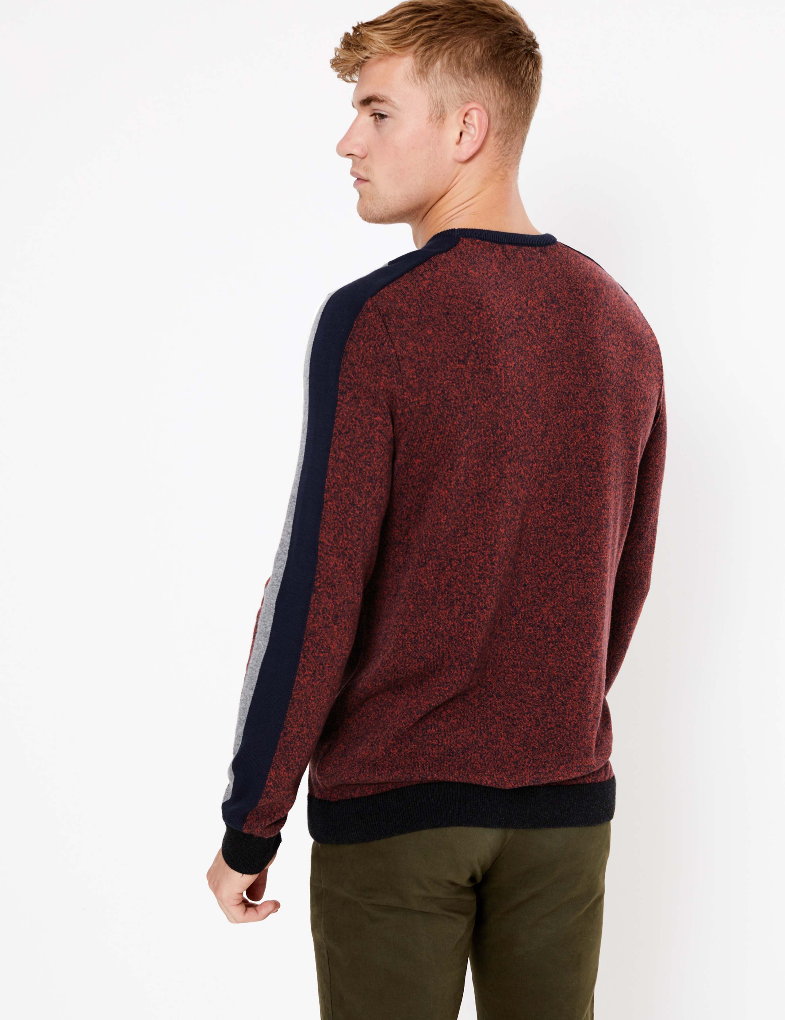 Cotton Rich Arm Stripe Crew Neck Jumper 4 of 4
