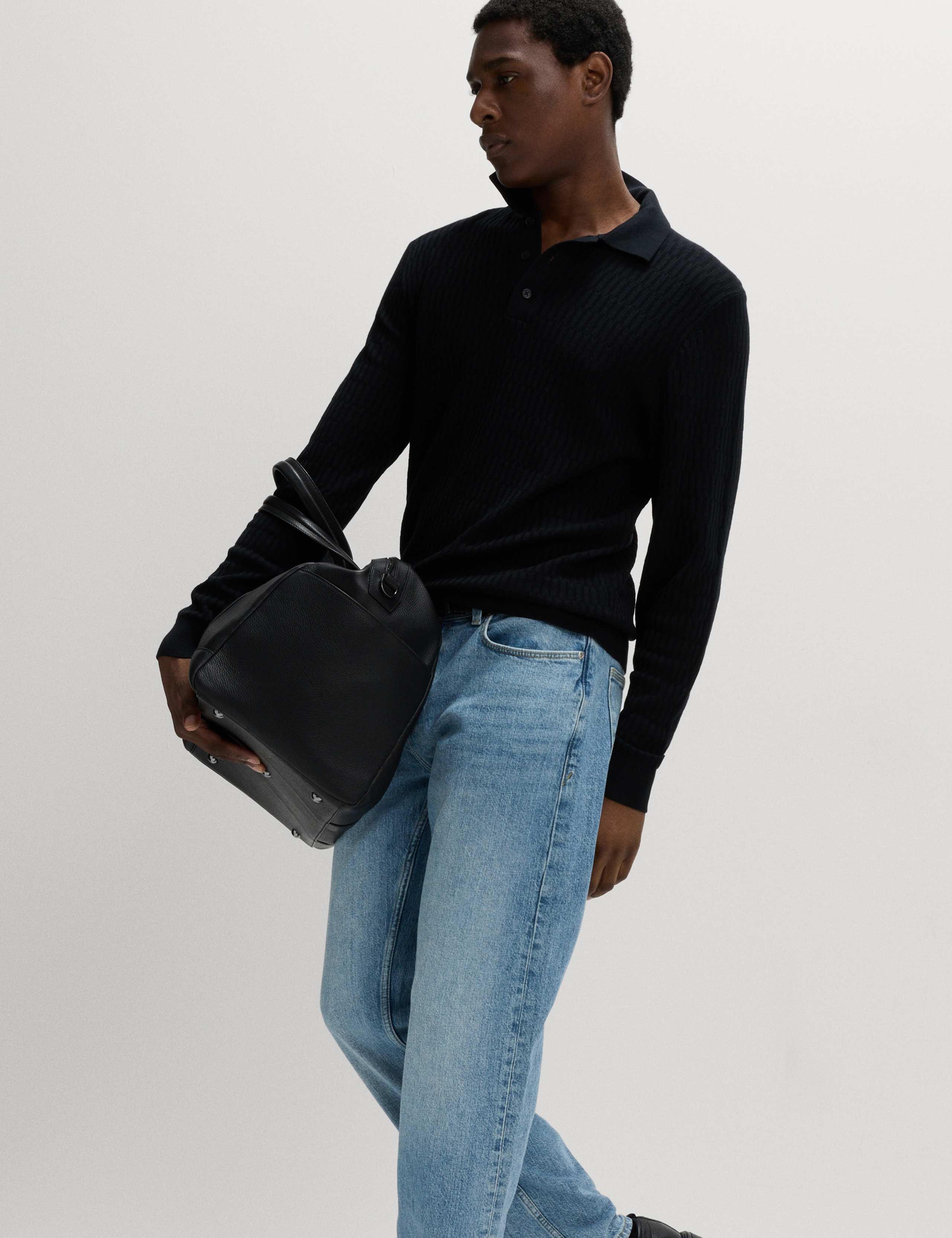 Cotton Modal Geometric Knitted Polo 5 of 6