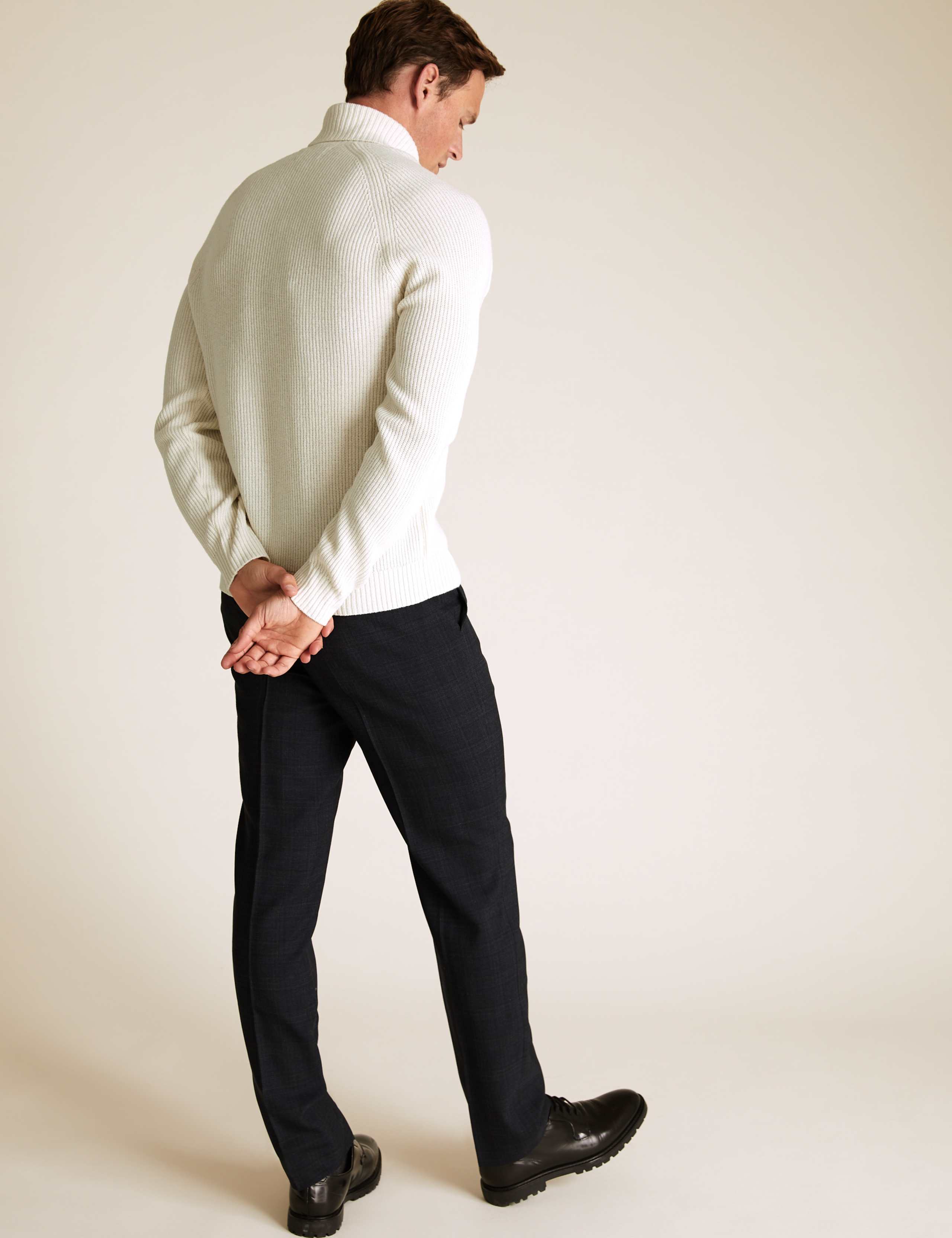 Pure Lambswool Ribbed Roll Neck Jumper 5 of 5