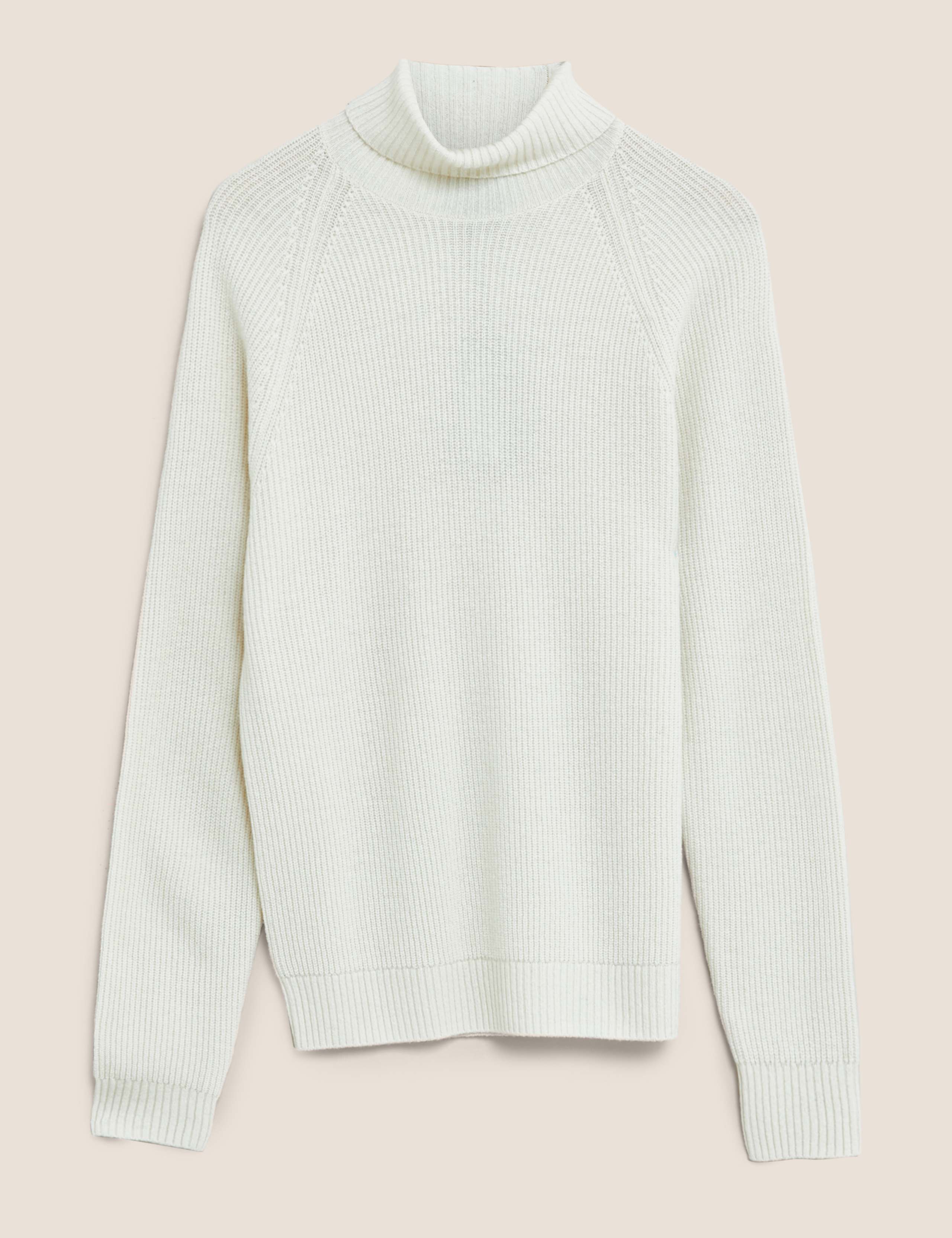 Pure Lambswool Ribbed Roll Neck Jumper 2 of 5