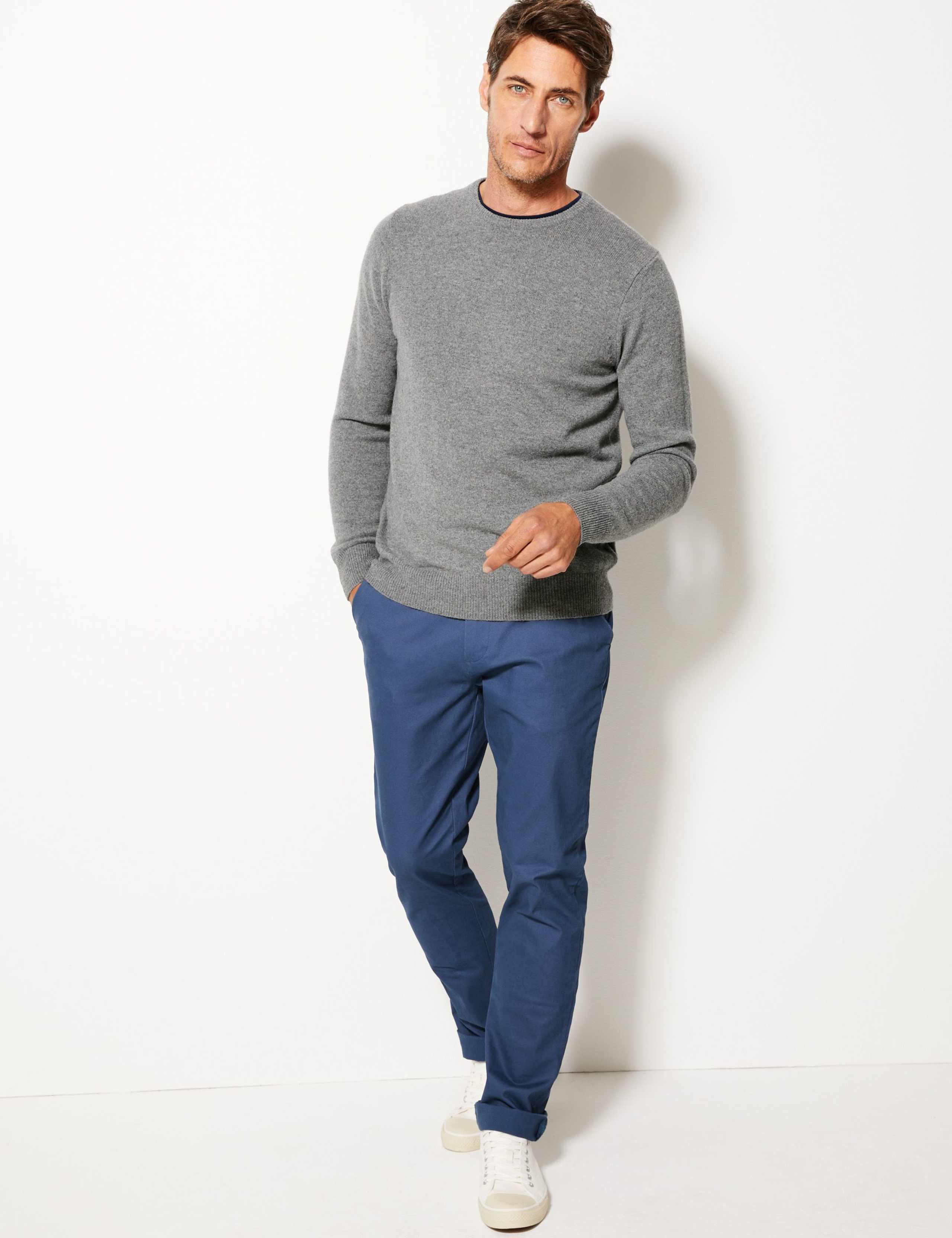 Pure Extra Fine Lambswool Crew Neck Jumper 3 of 4