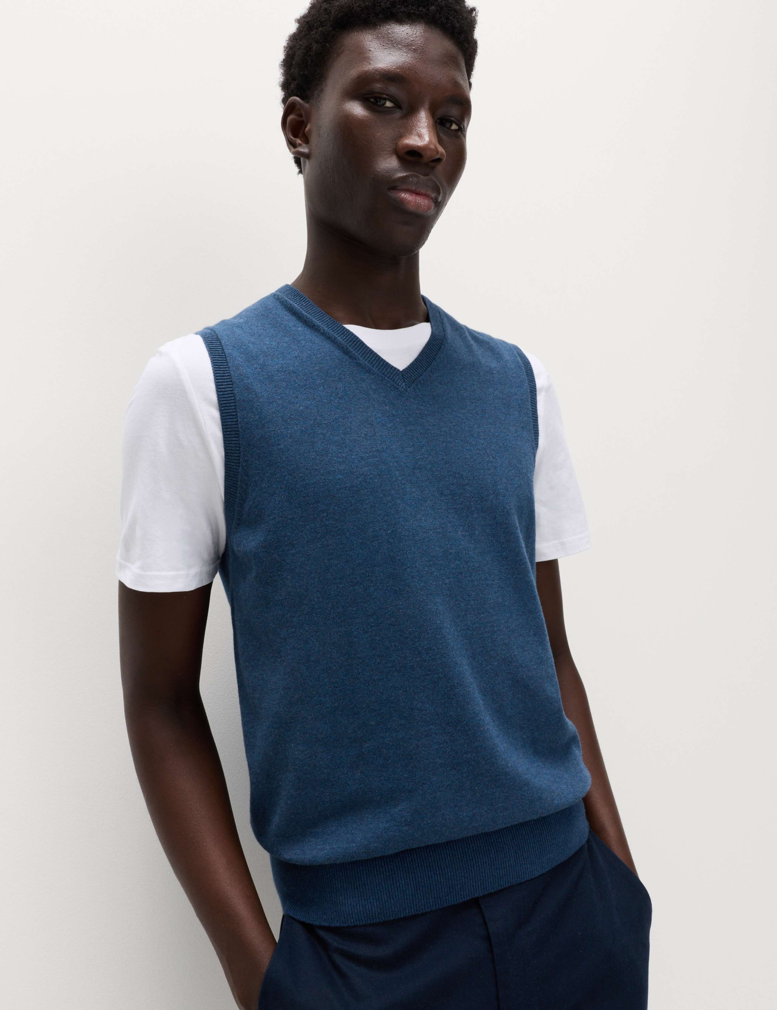 Pure Cotton Sleeveless Jumper 1 of 5