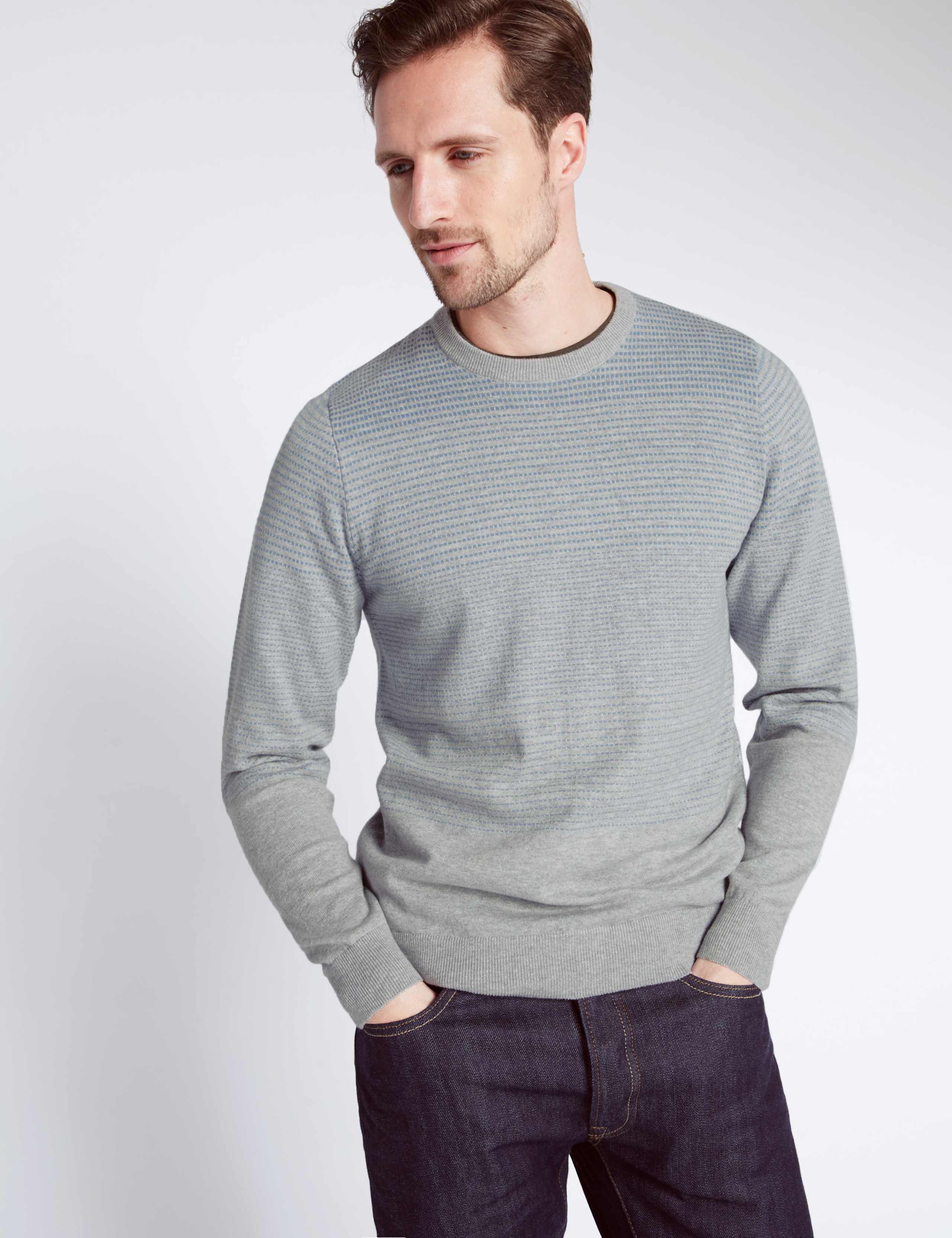 Pure Cotton Textured Jumper 1 of 3