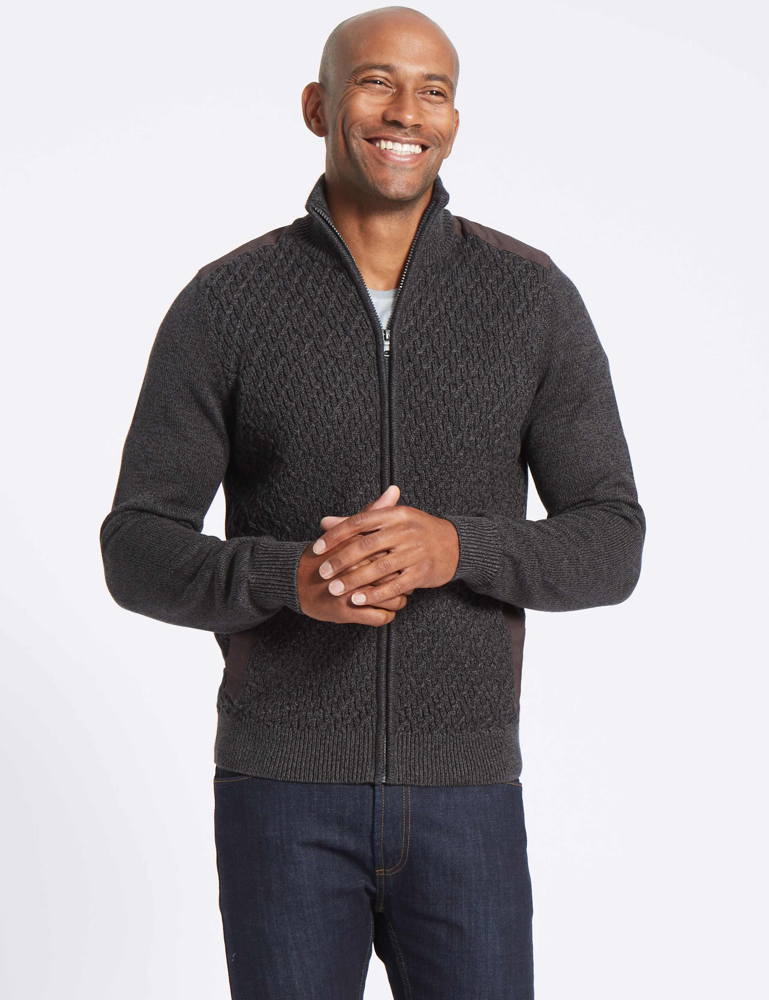 Textured Zipped Through Cardigan 1 of 6