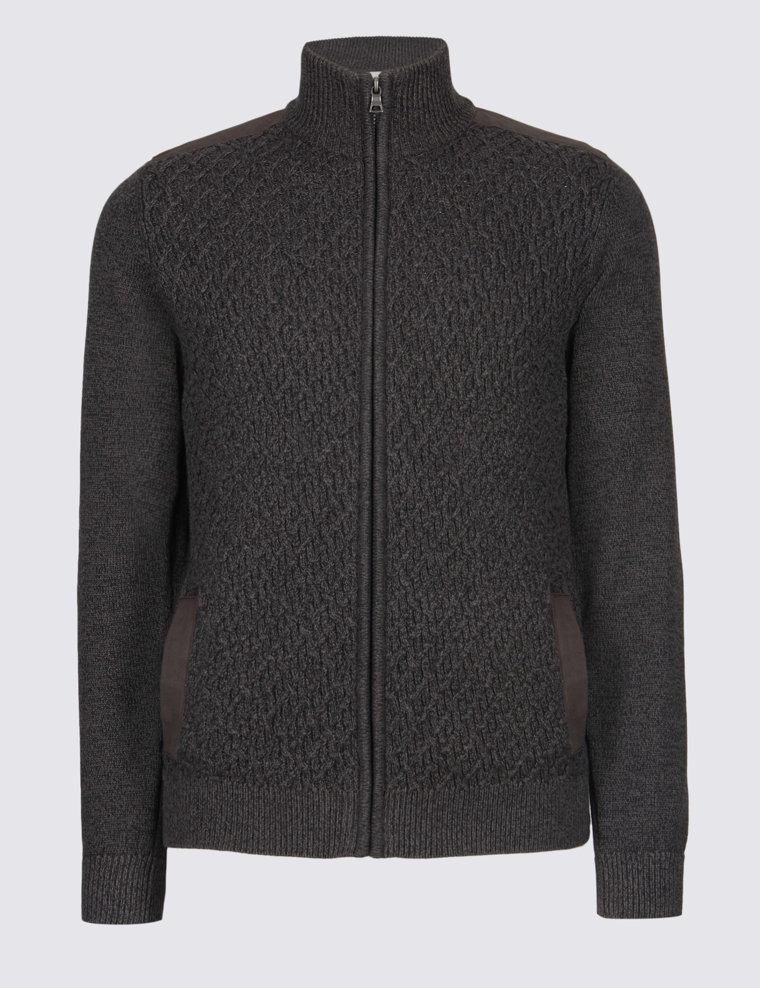 Textured Zipped Through Cardigan 2 of 6