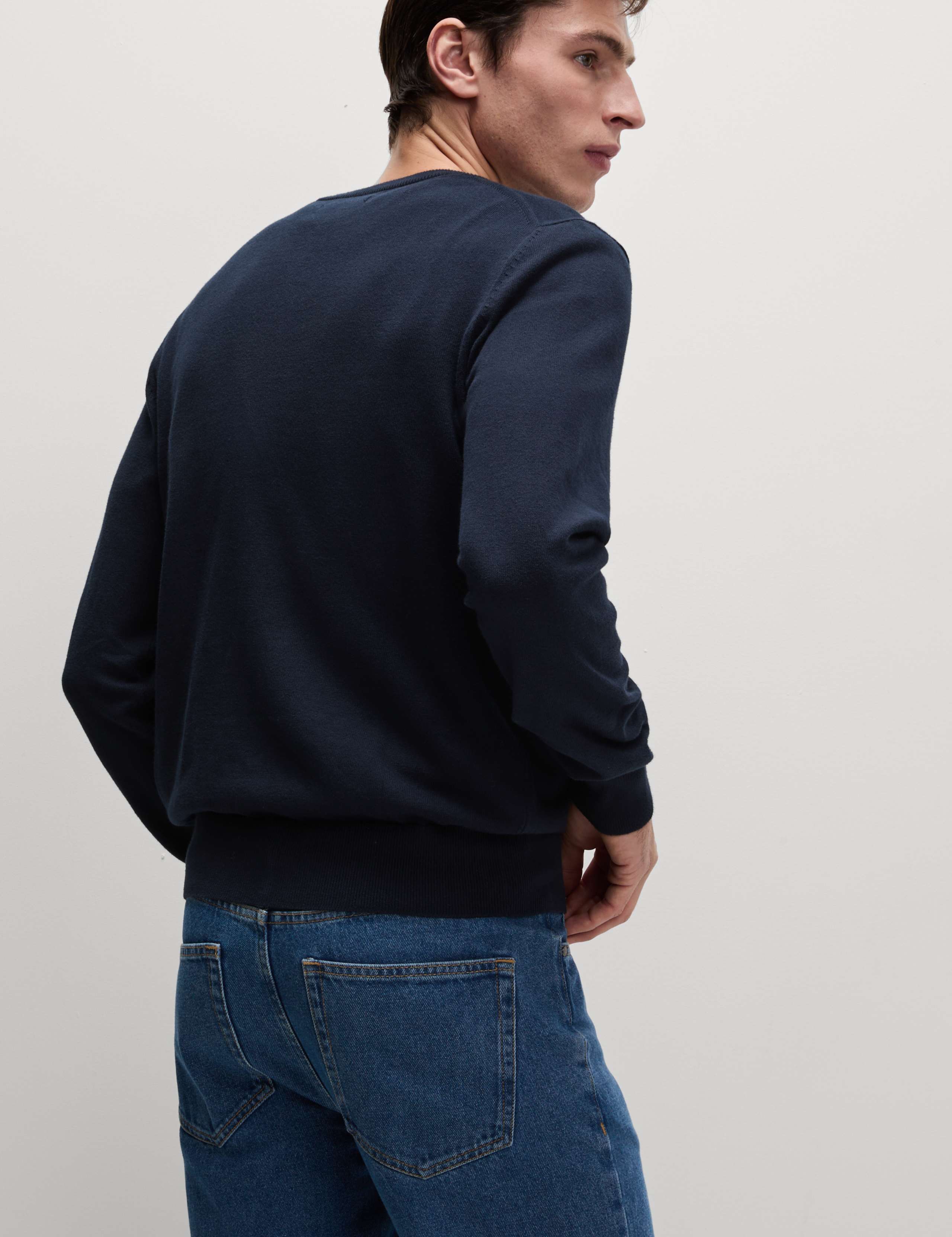 Pure Cotton Crew Neck Jumper 5 of 5