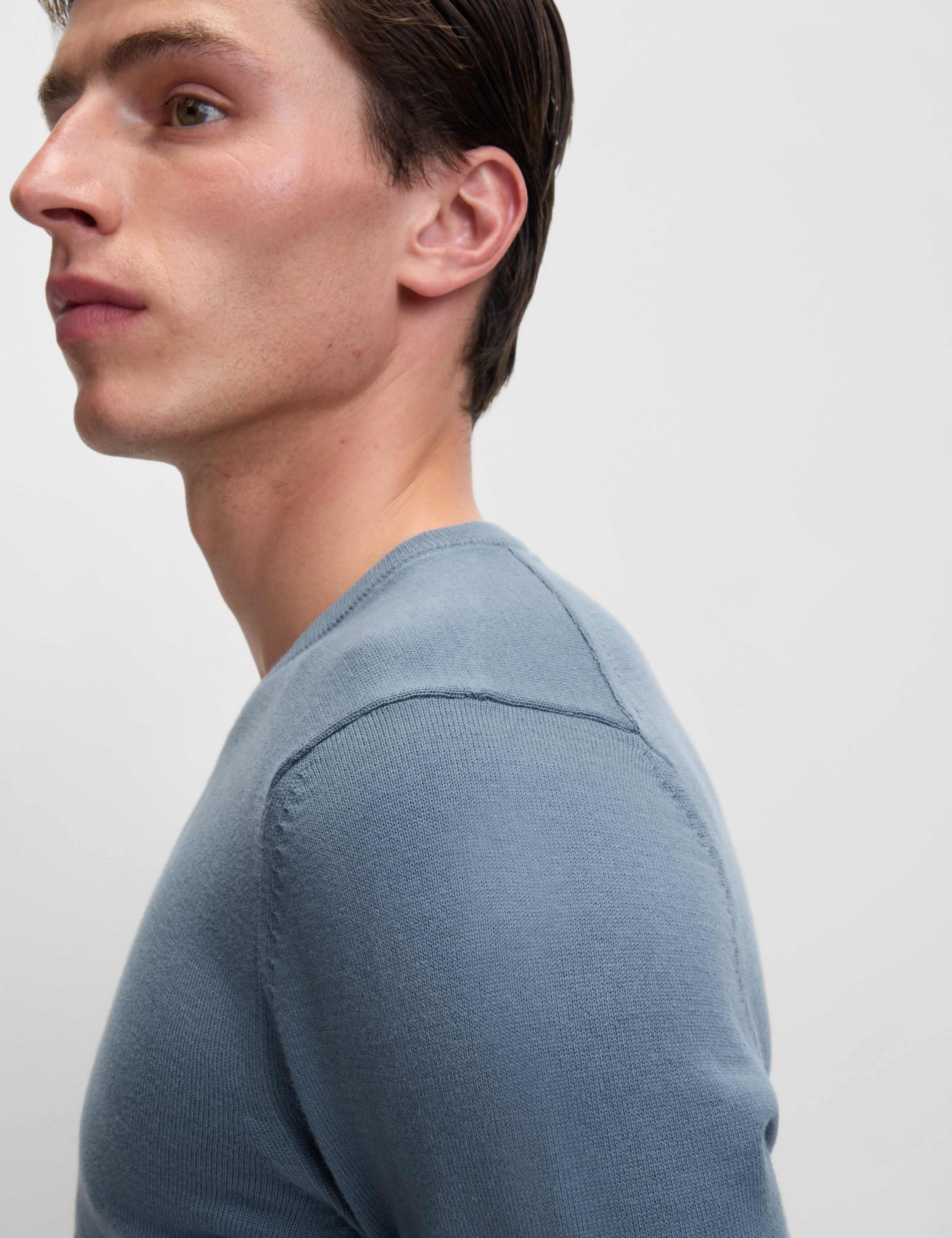 Pure Cotton V-Neck Knitted Jumper 4 of 7