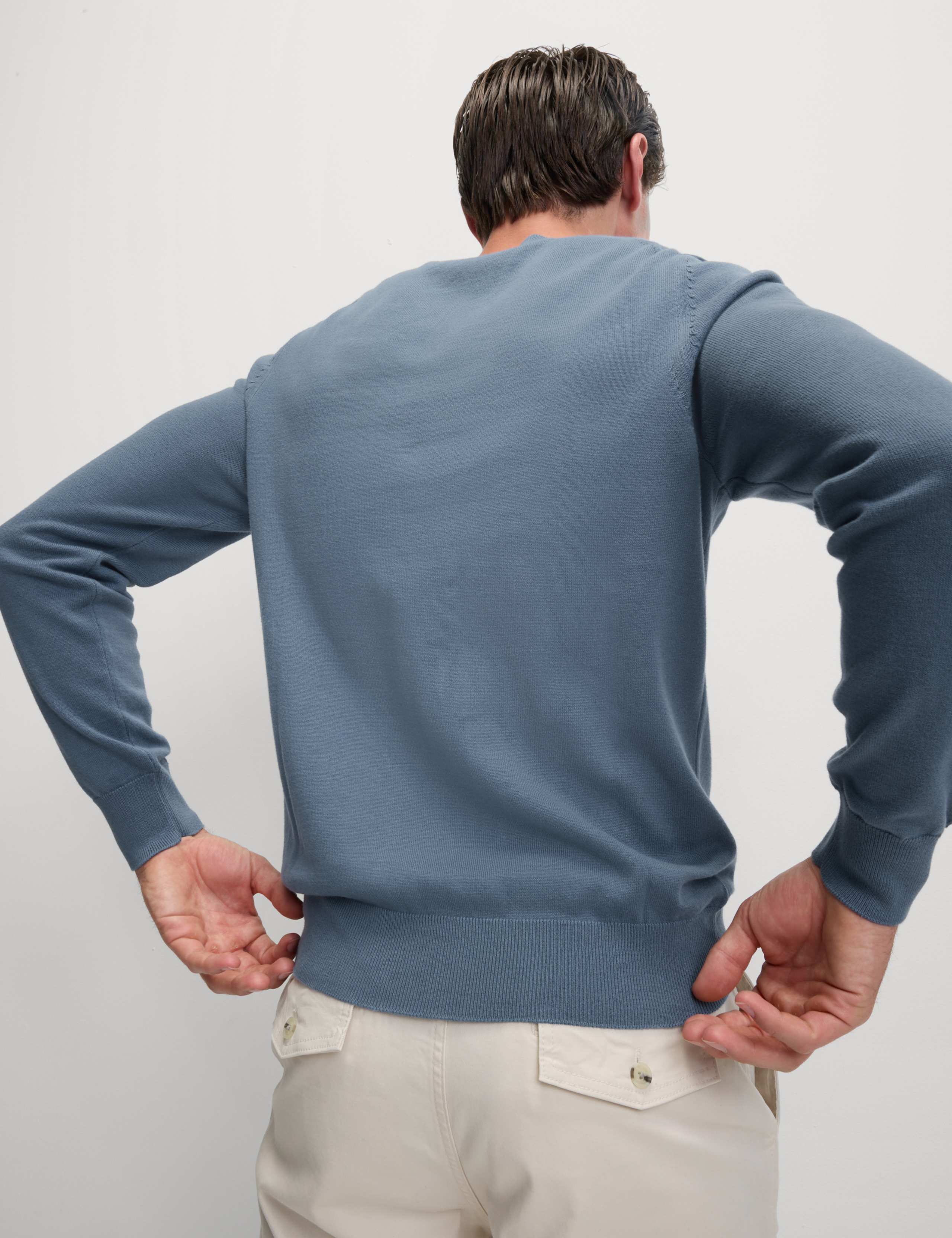 Pure Cotton V-Neck Knitted Jumper 7 of 7