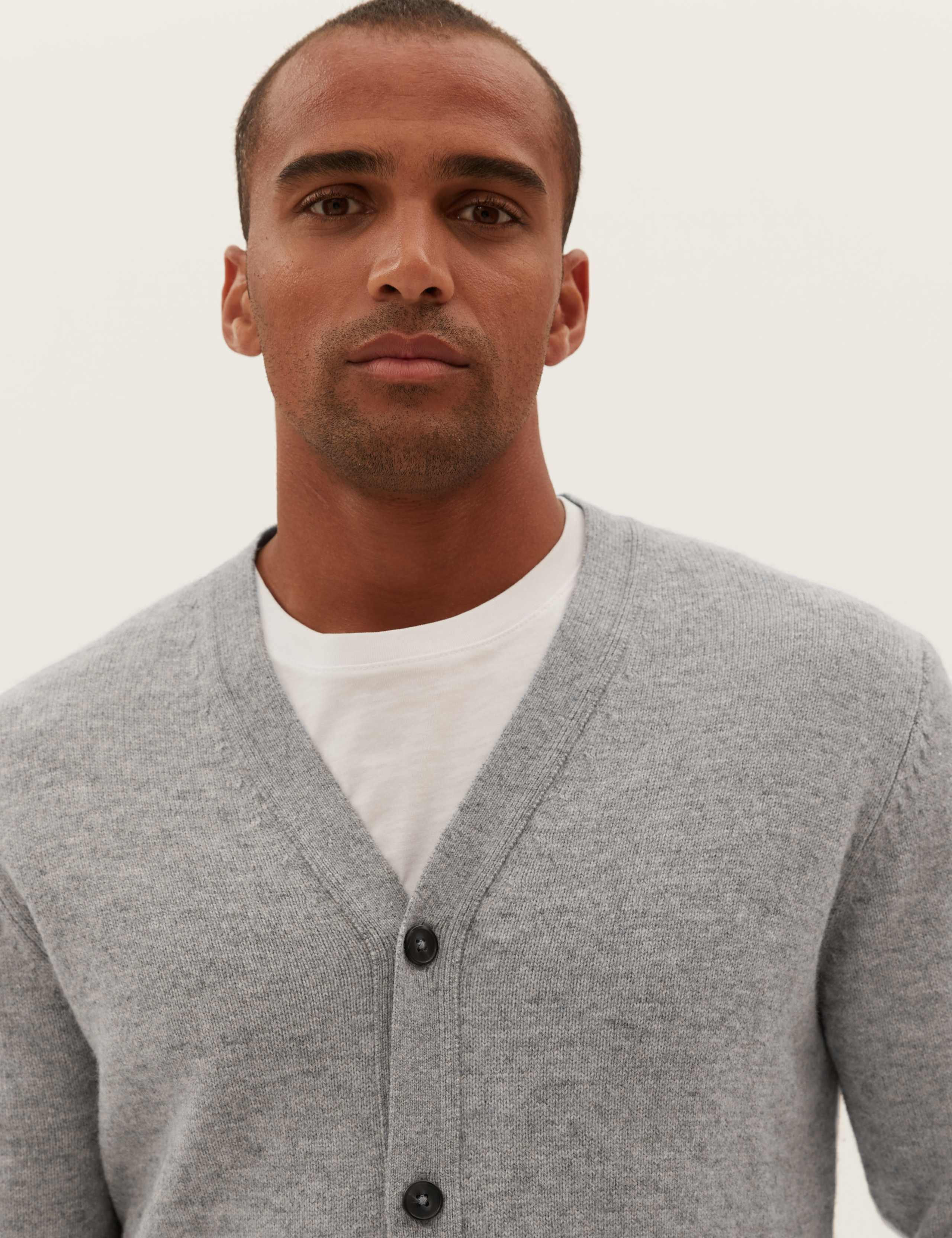 Pure Extra Fine Lambswool V-Neck Cardigan 5 of 5