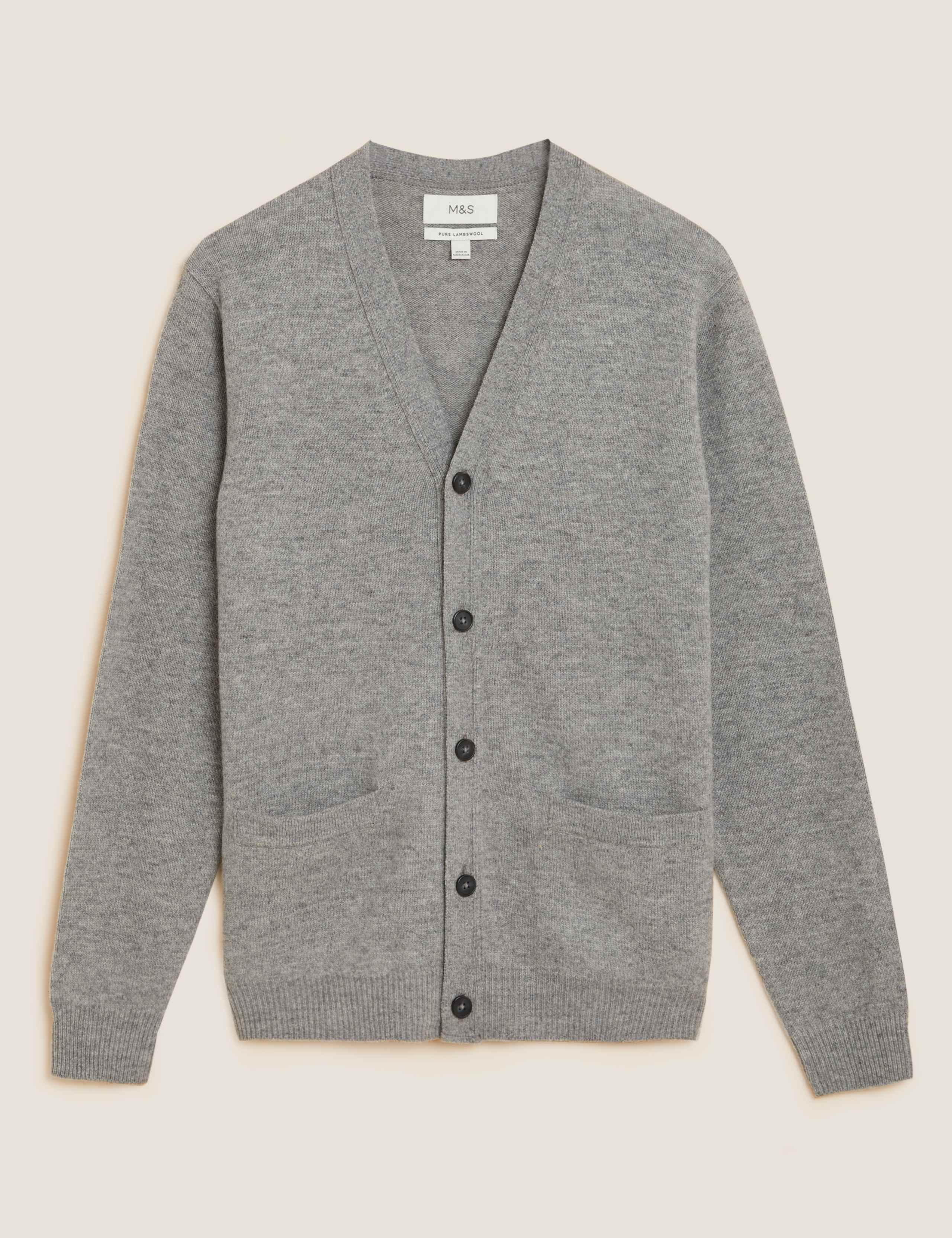 Pure Extra Fine Lambswool V-Neck Cardigan 2 of 5