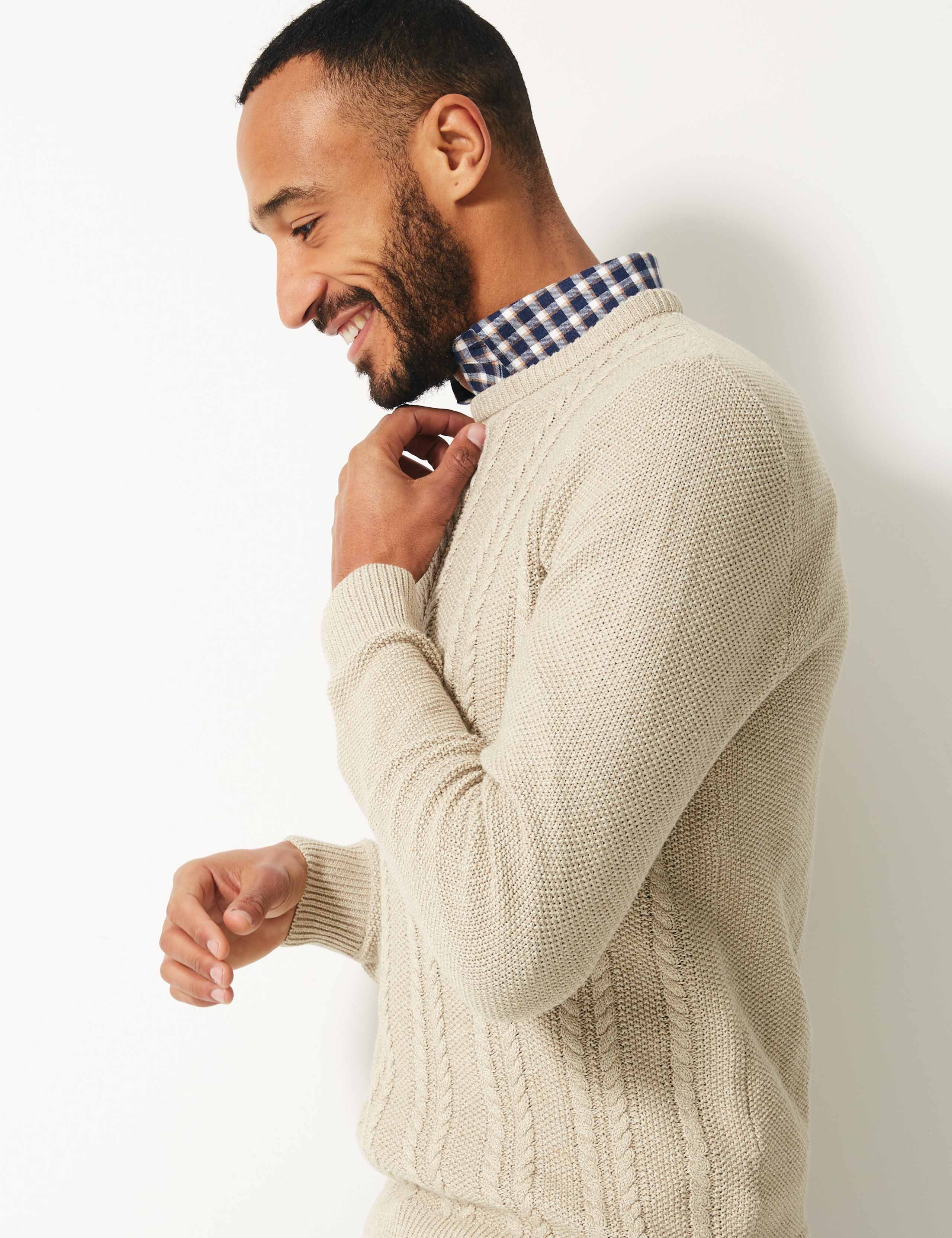 Pure Cotton Cable Knit Jumper 1 of 4