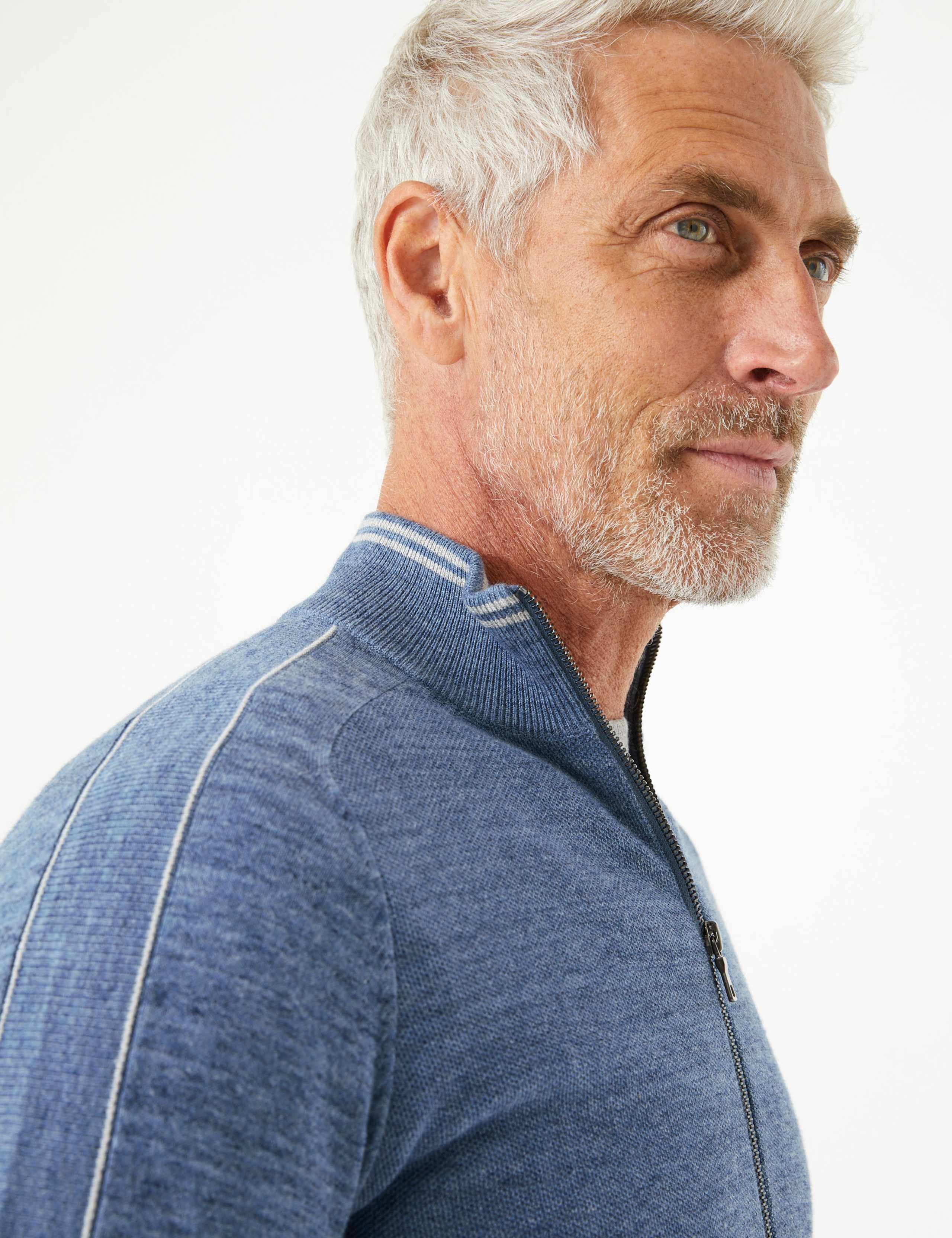 Cotton Rich Long Sleeve Knitted Polo 1 of 4