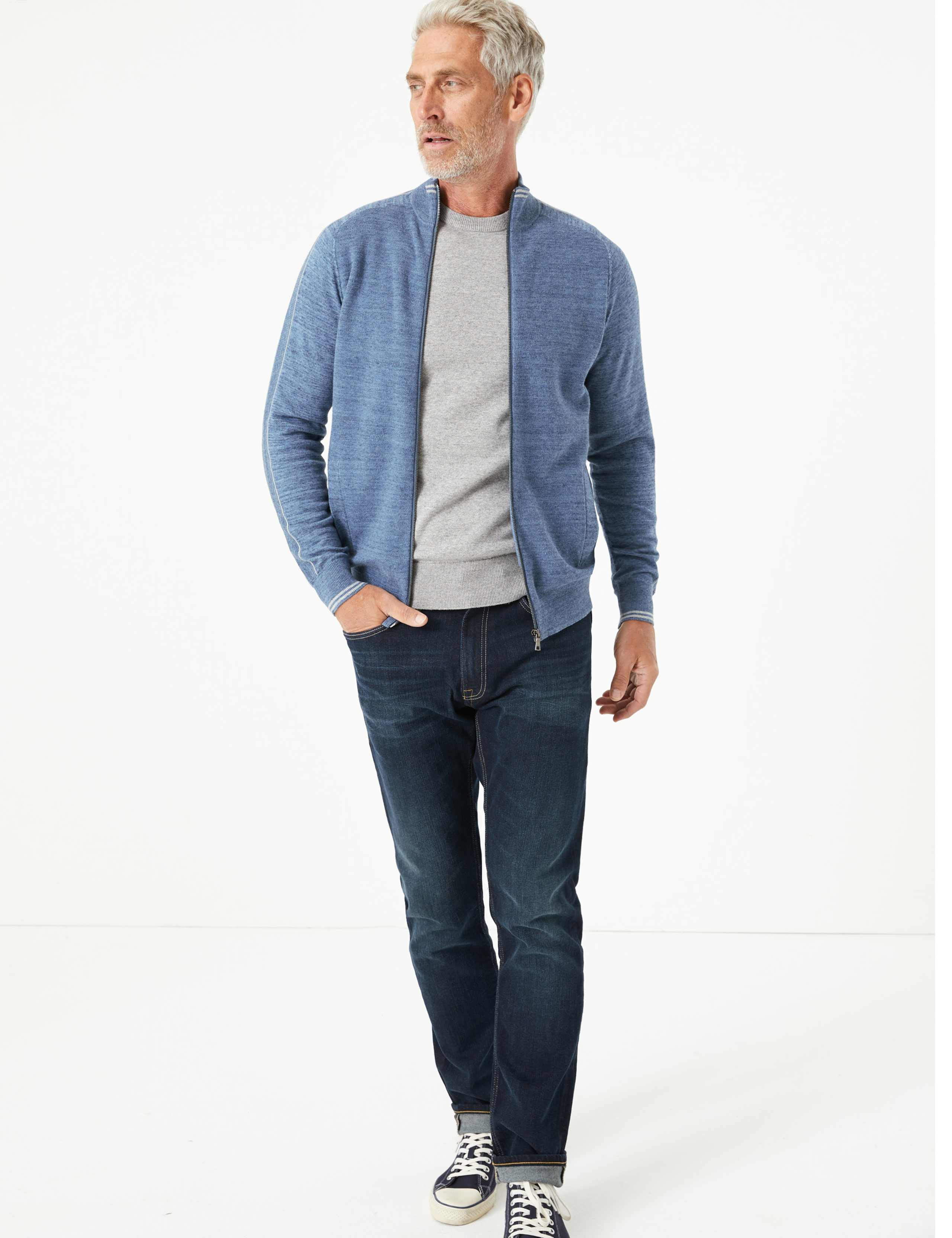 Cotton Rich Long Sleeve Knitted Polo 3 of 4