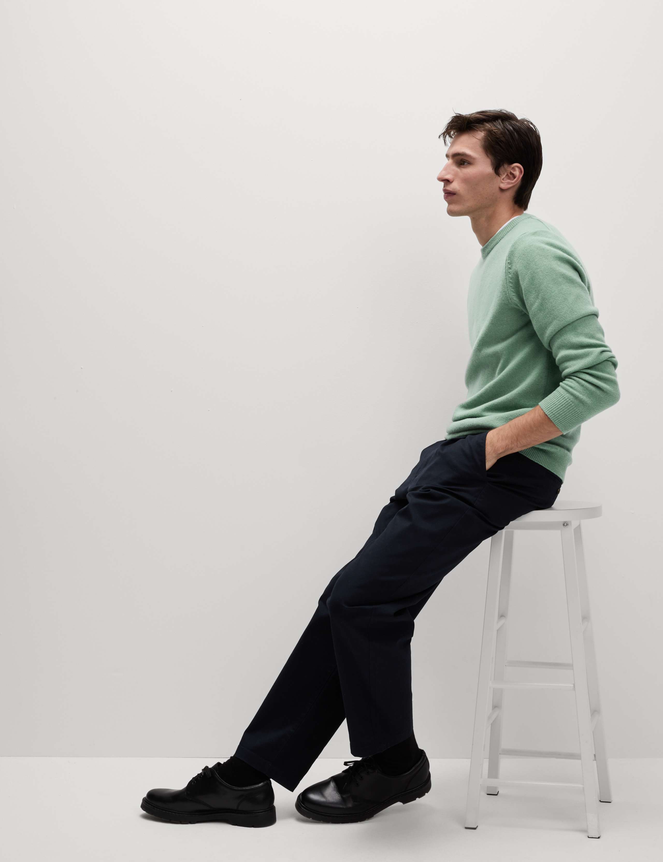 Pure Extra Fine Lambswool Crew Neck Jumper 4 of 5