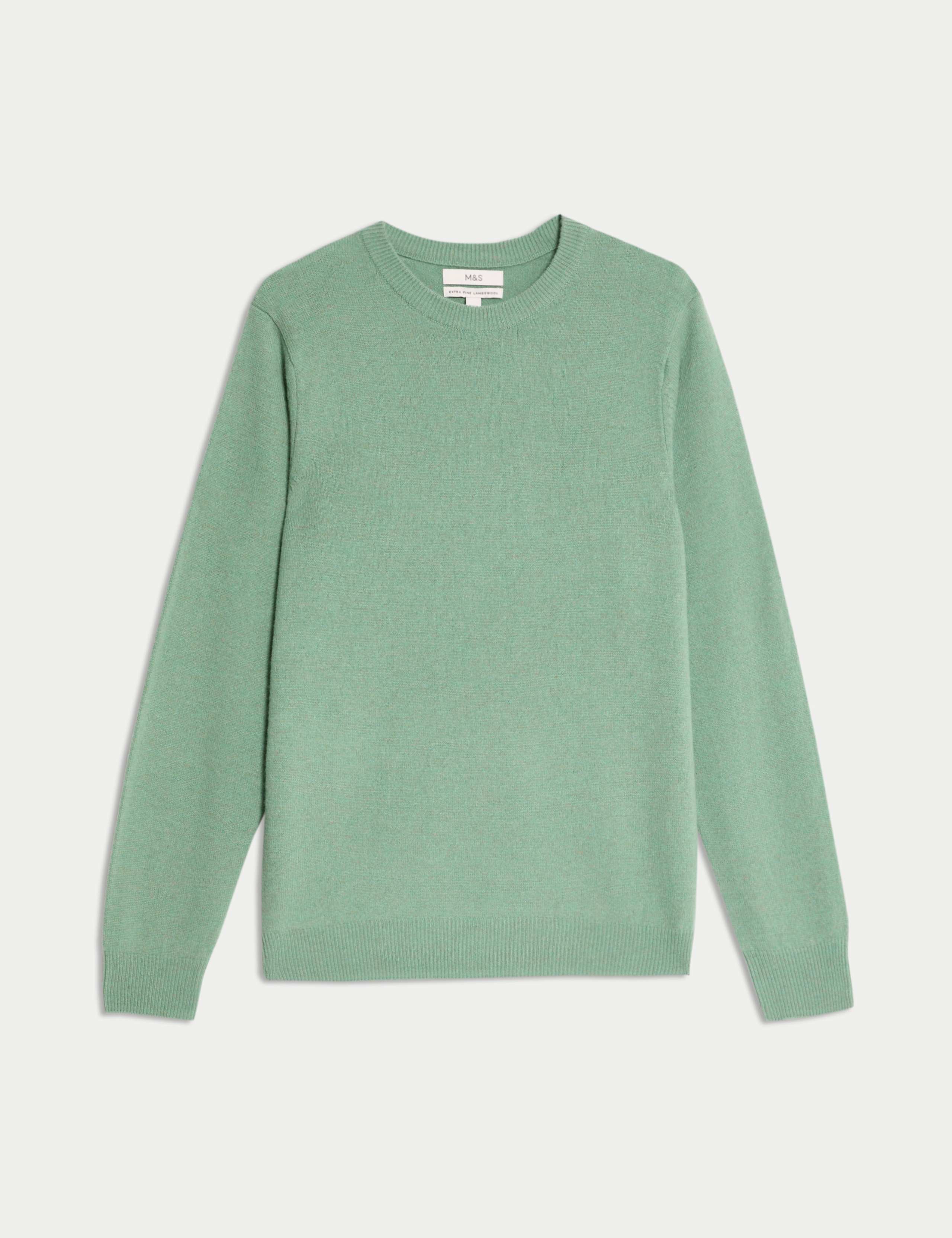 Pure Extra Fine Lambswool Crew Neck Jumper 2 of 5