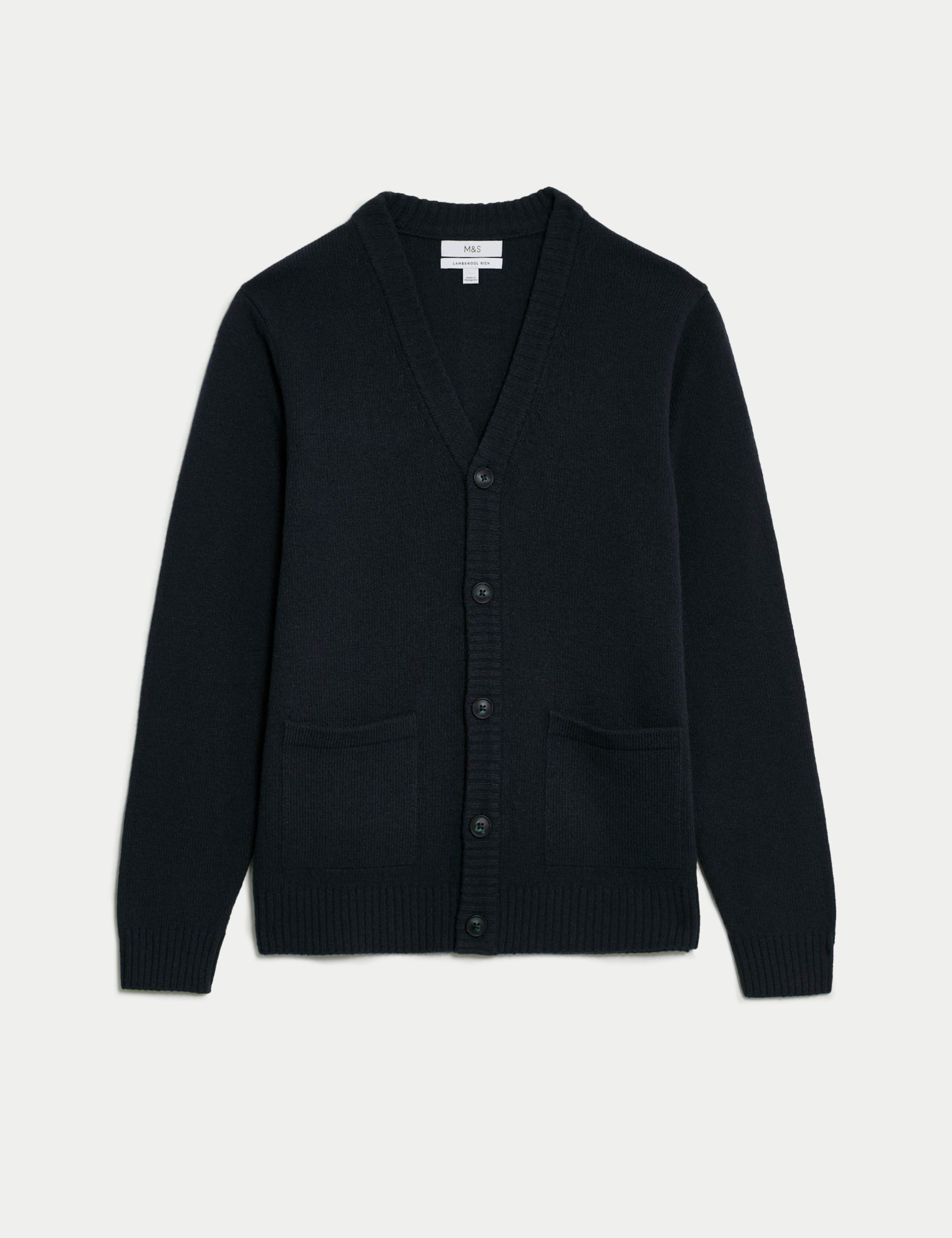 Extra Fine Lambswool Rich V-Neck Cardigan 2 of 6