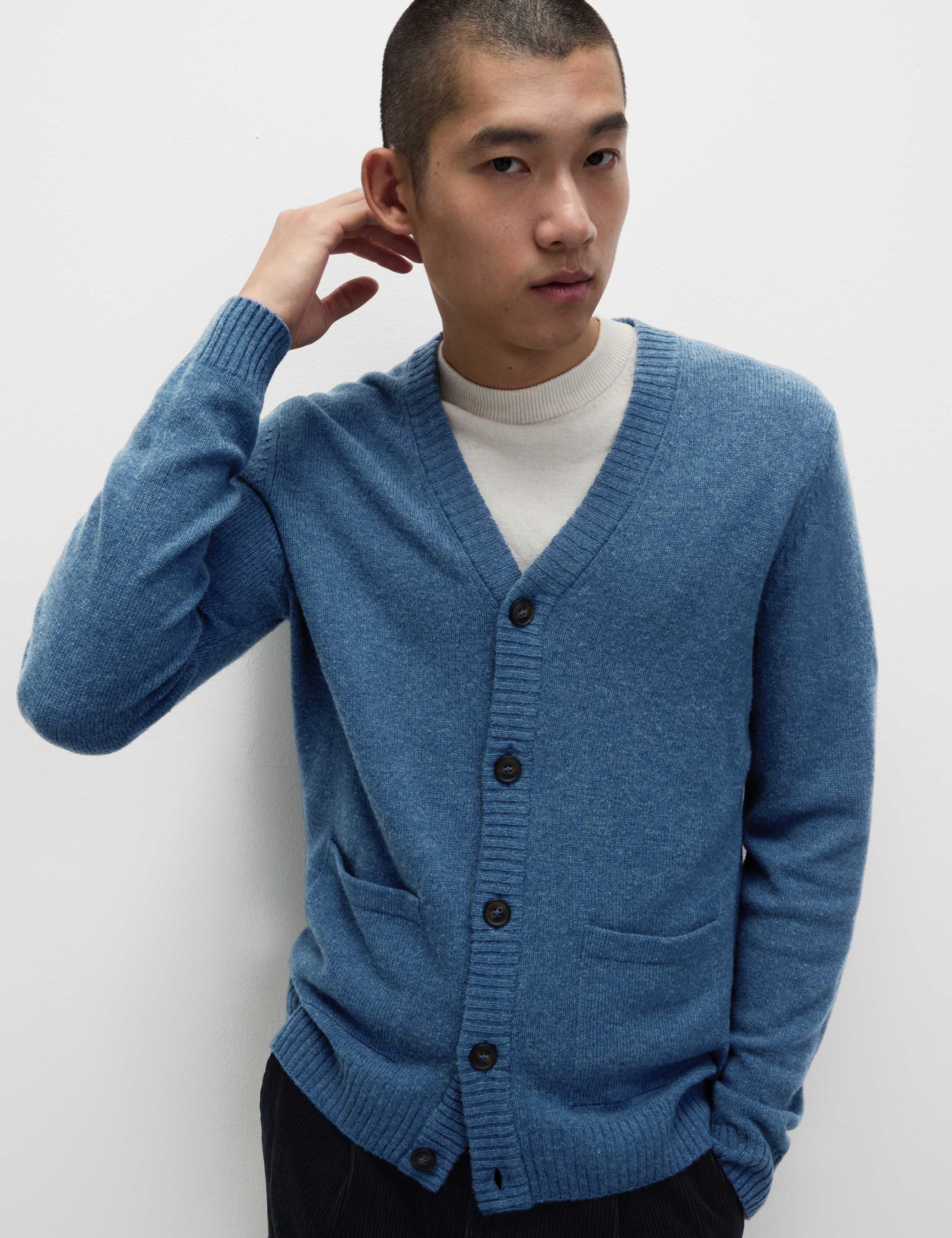 Extra Fine Lambswool Rich V-Neck Cardigan 1 of 5