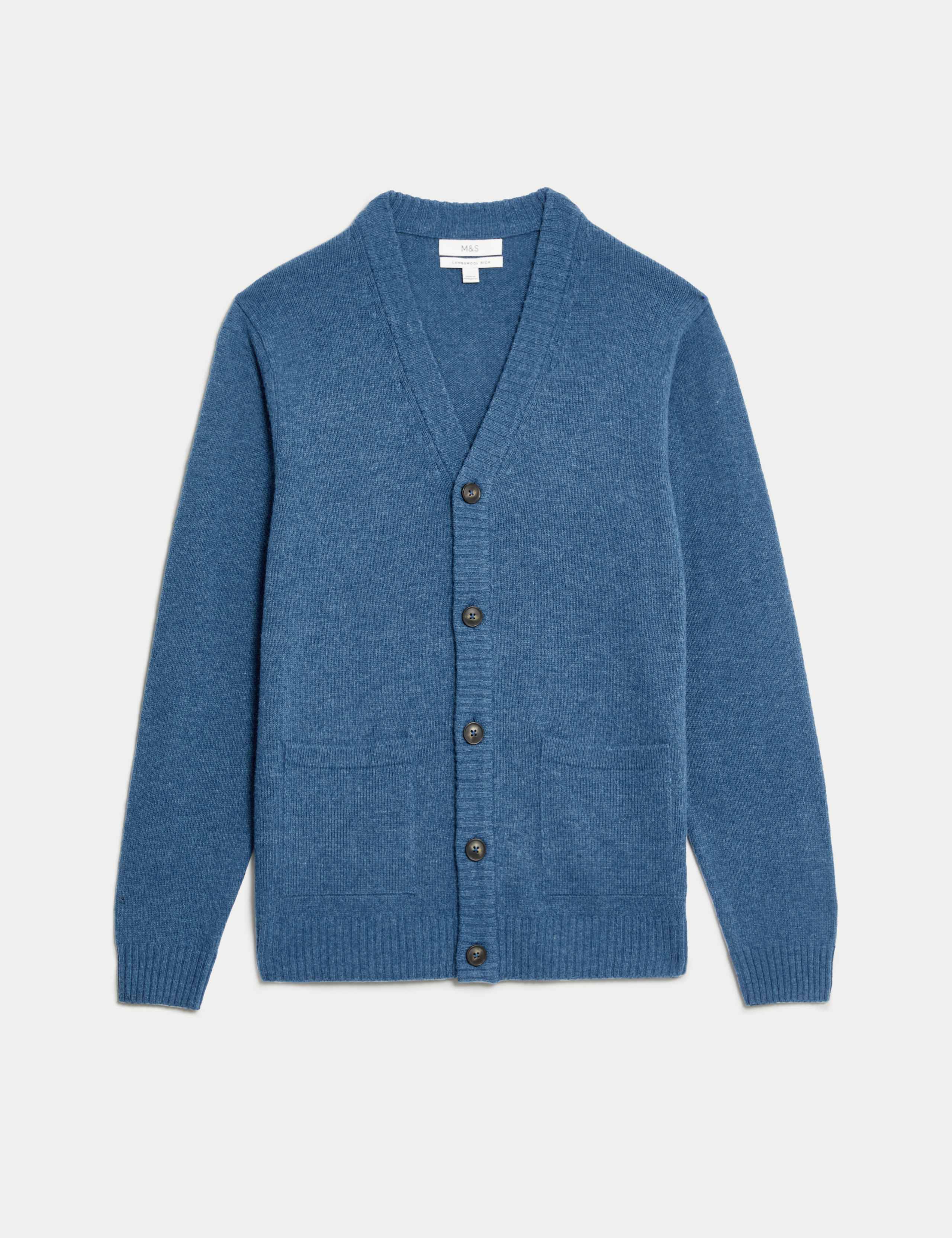 Extra Fine Lambswool Rich V-Neck Cardigan 2 of 5