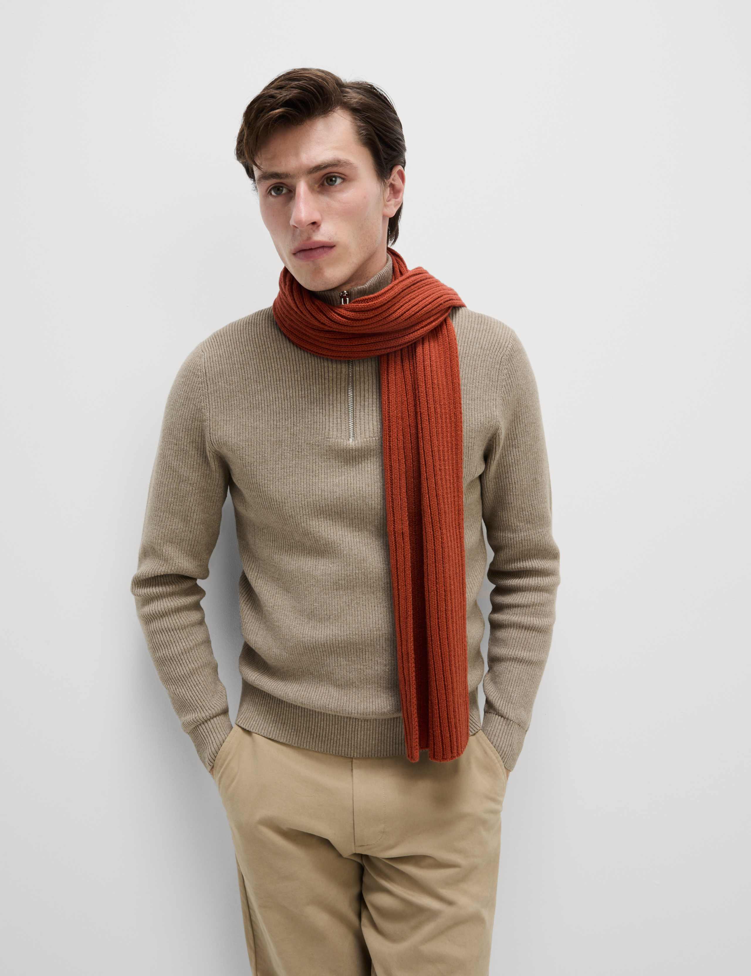 Cotton Blend Half Up Ribbed Jumper 6 of 7