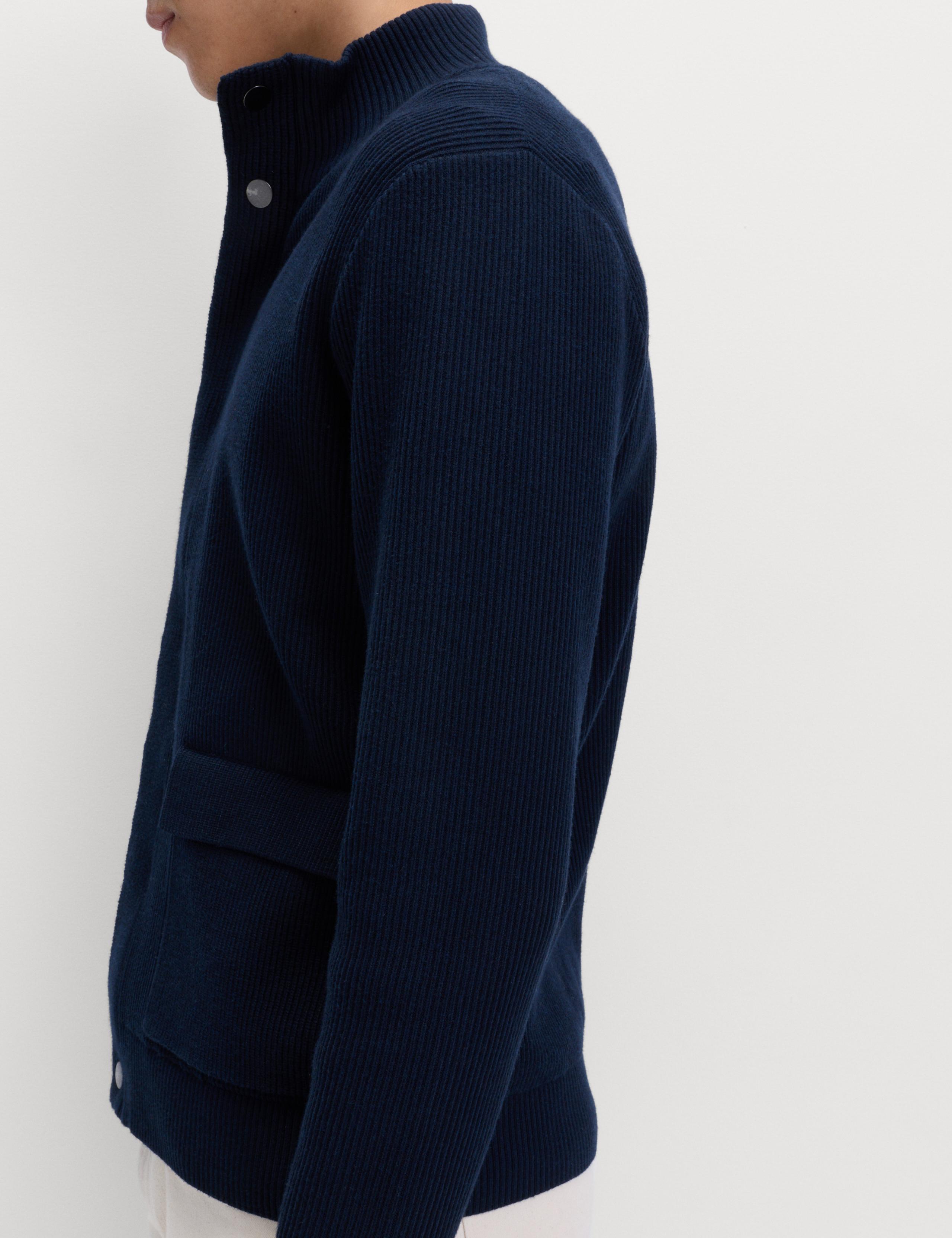 Cotton Blend Ribbed Funnel Neck Jacket 6 of 7