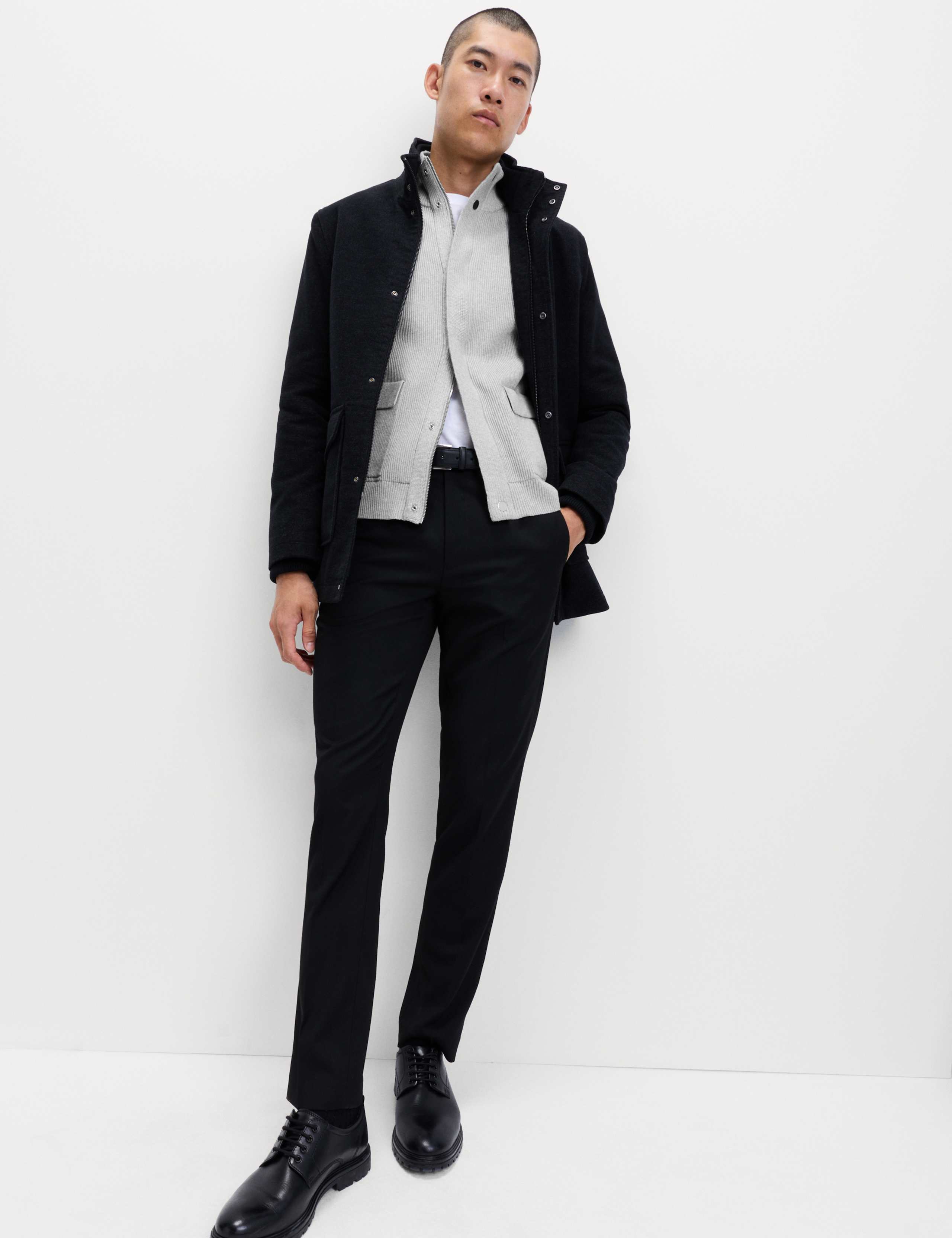 Cotton Blend Ribbed Funnel Neck Jacket 3 of 6