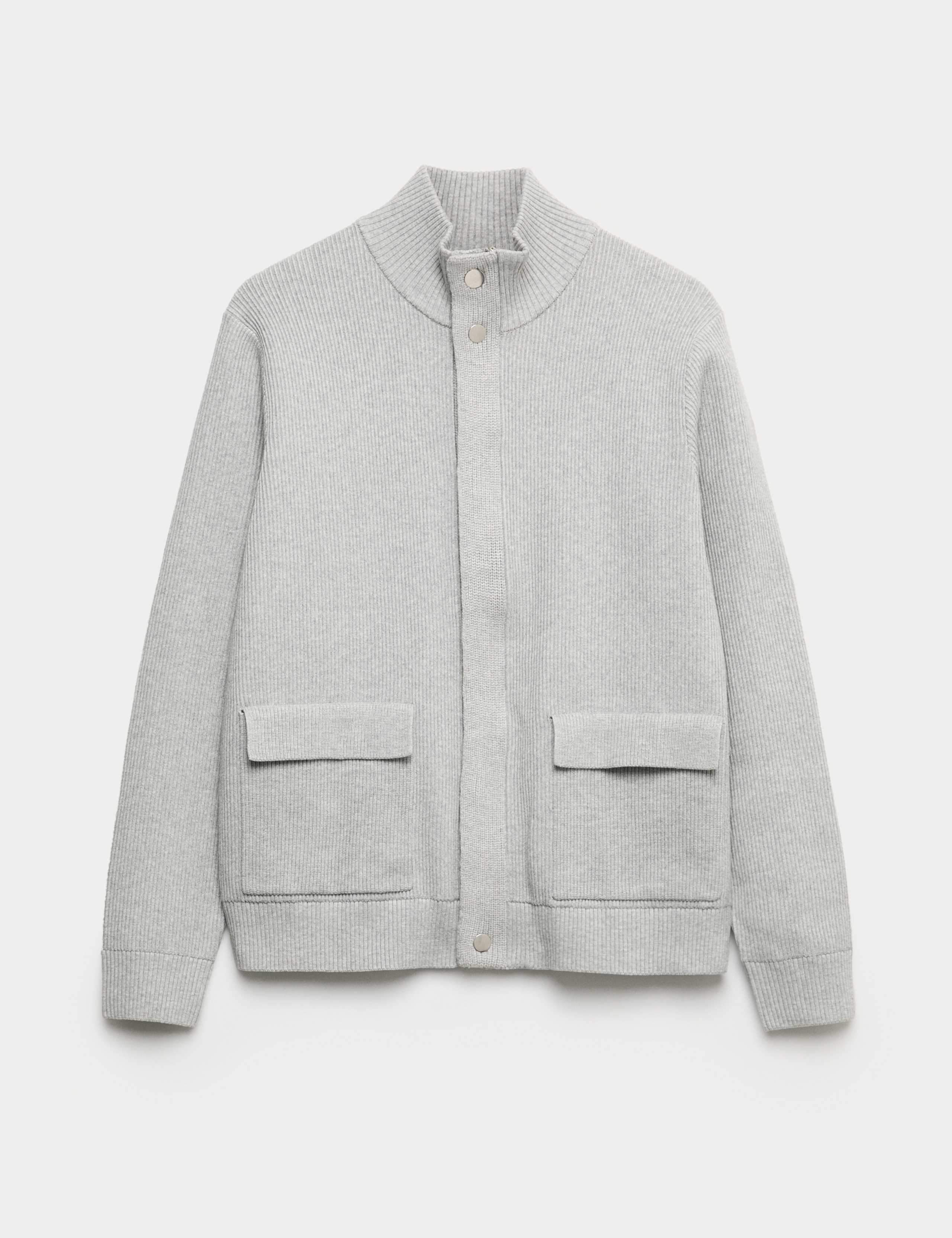 Cotton Blend Ribbed Funnel Neck Jacket 2 of 6