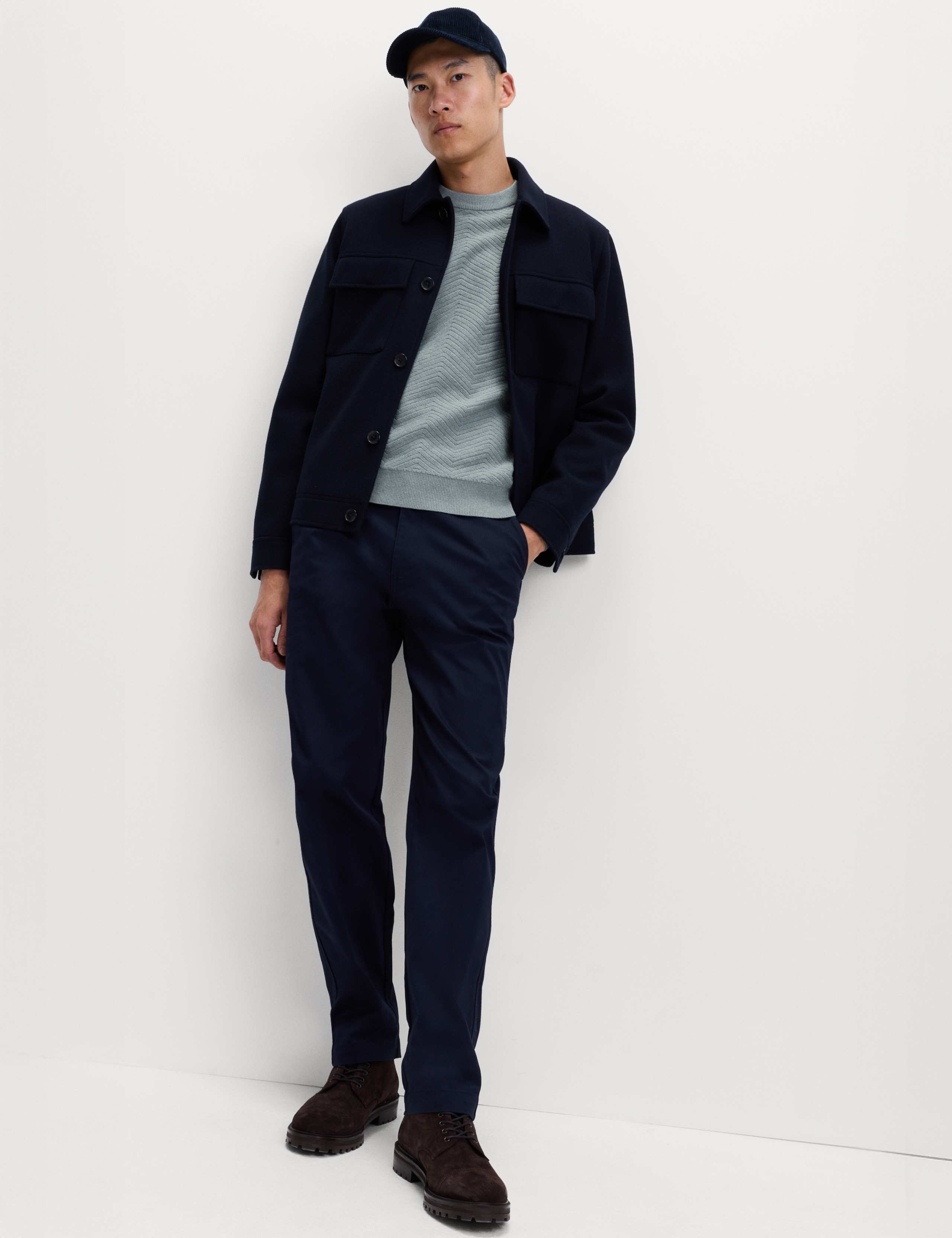 Cotton Blend Herringbone Crew neck Jumper 5 of 6