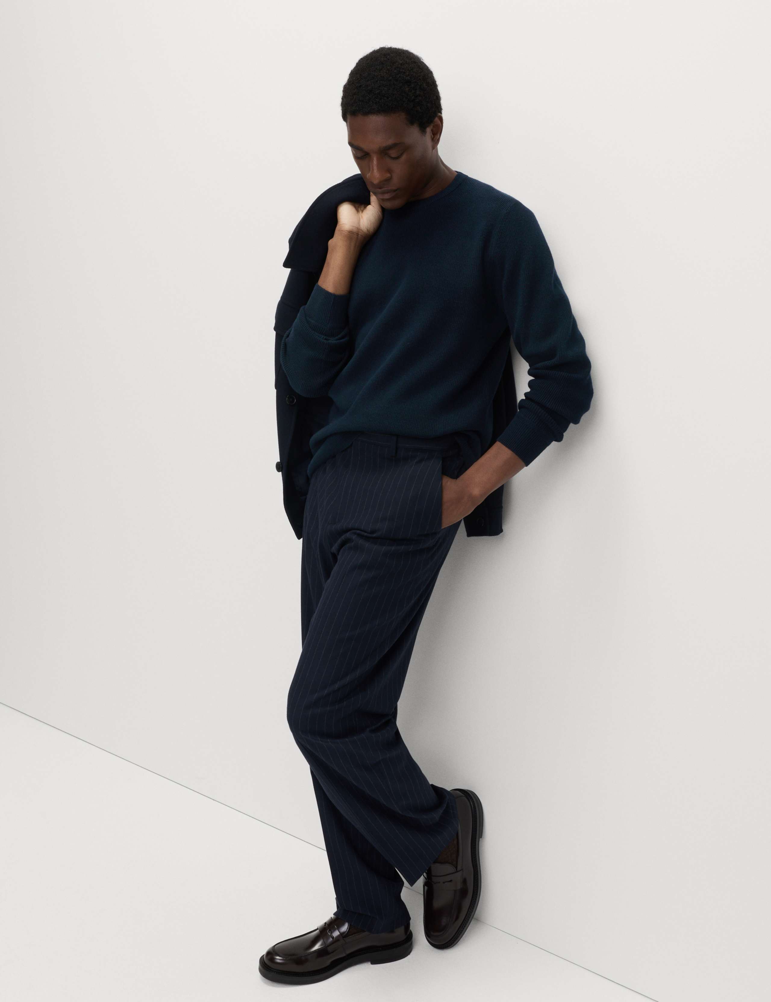 Cotton Blend Fine Rib Crew Jumper 3 of 5