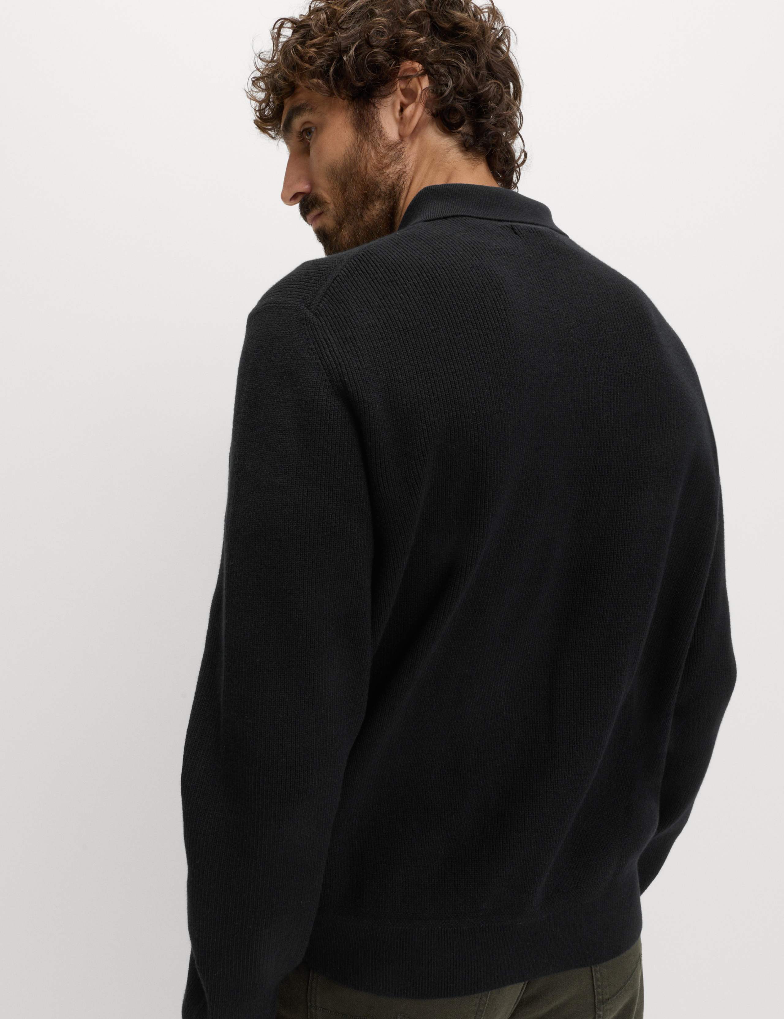 Cotton Blend Ribbed Knitted Polo Shirt 5 of 5