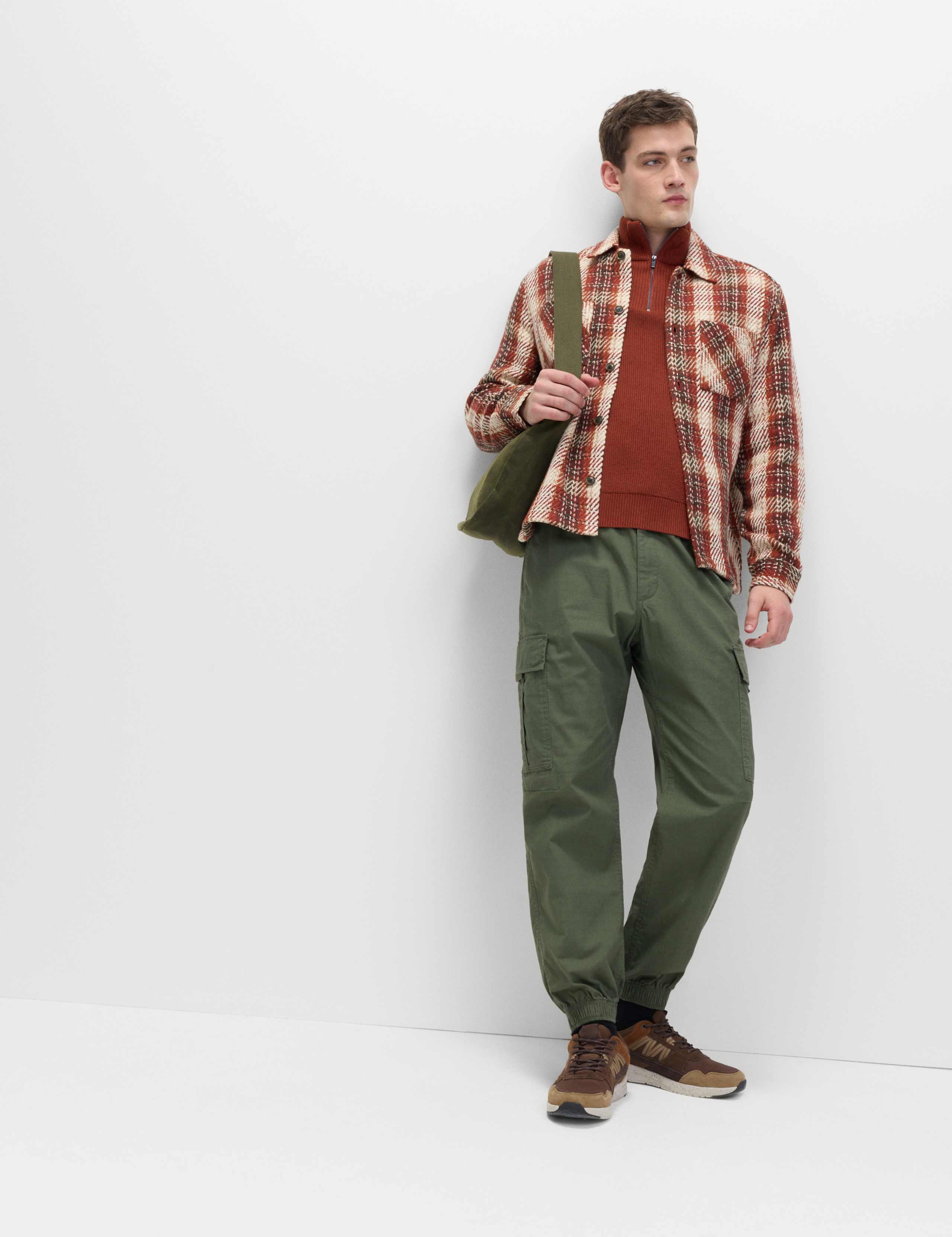 Cotton Blend Ribbed Half Zip Jumper 6 of 6