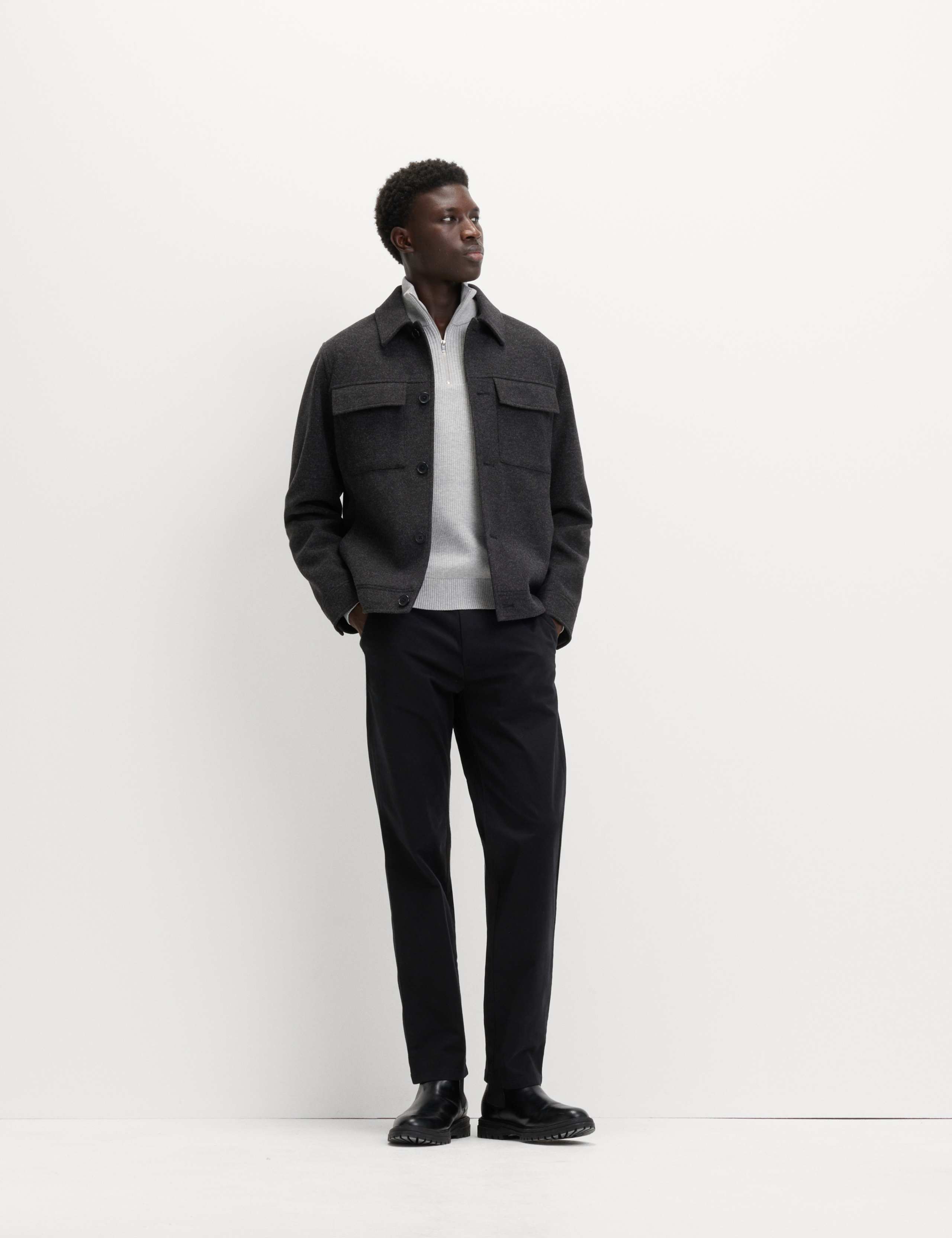 Cotton Blend Ribbed Half Zip Jumper 5 of 5