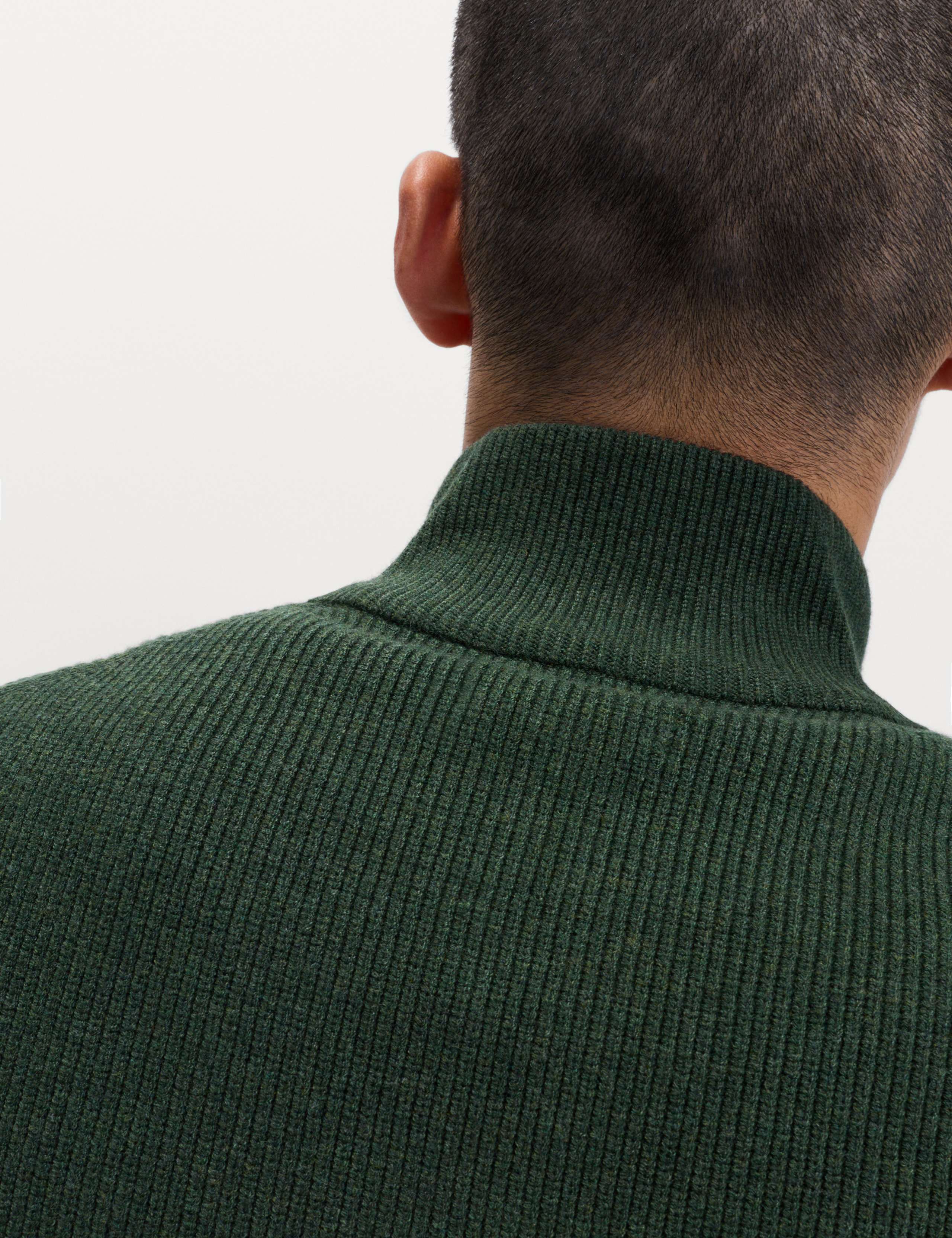 Cotton Blend Ribbed Half Zip Jumper 7 of 7