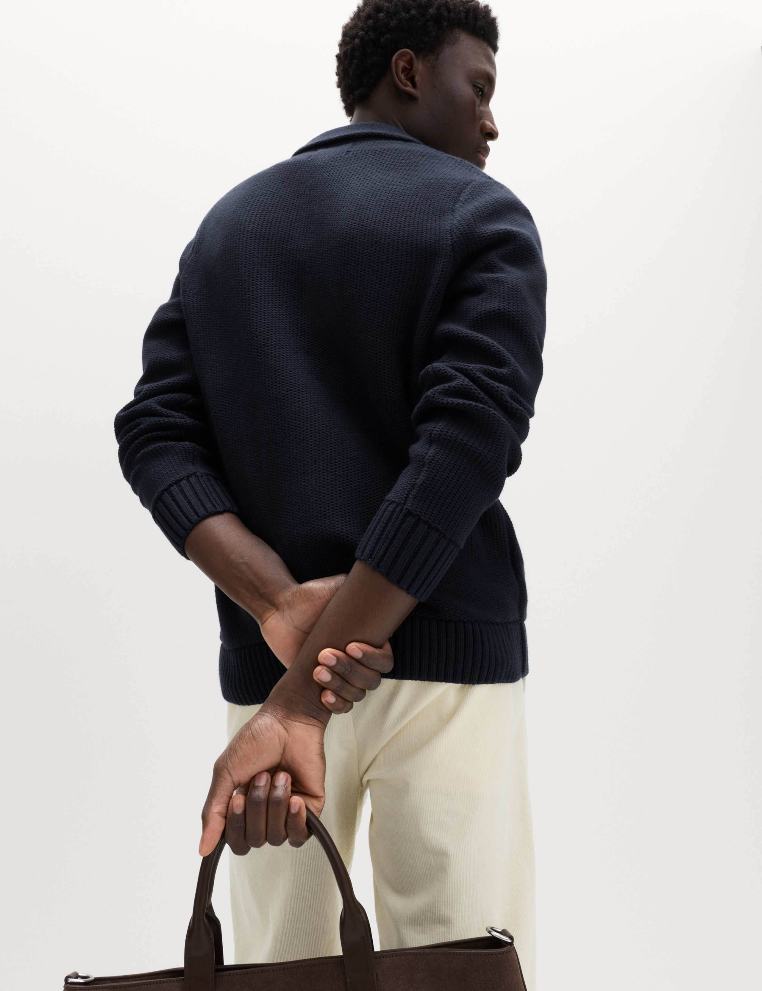 Pure Cotton Collared Knitted Jacket 7 of 7