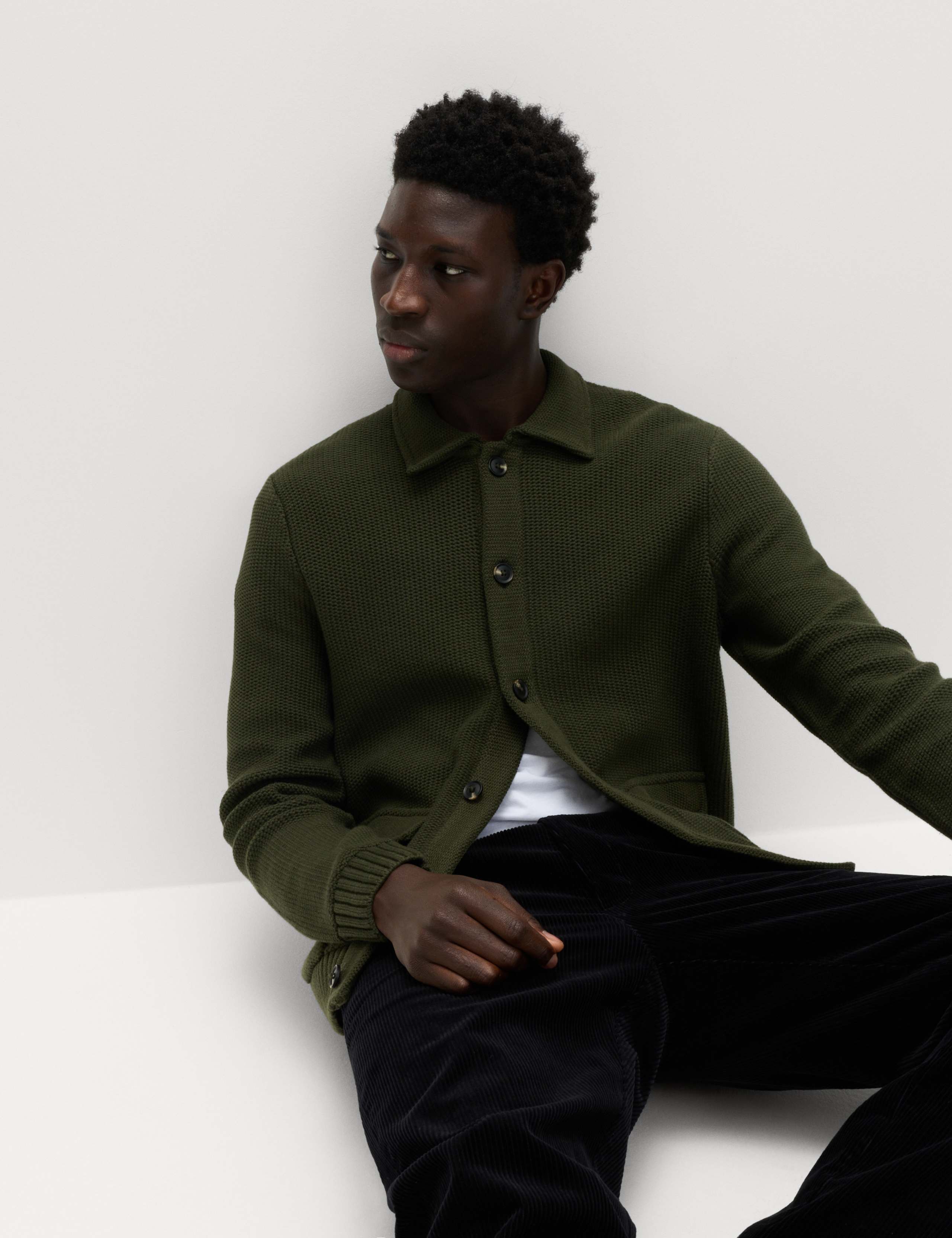 Pure Cotton Collared Knitted Jacket 7 of 7