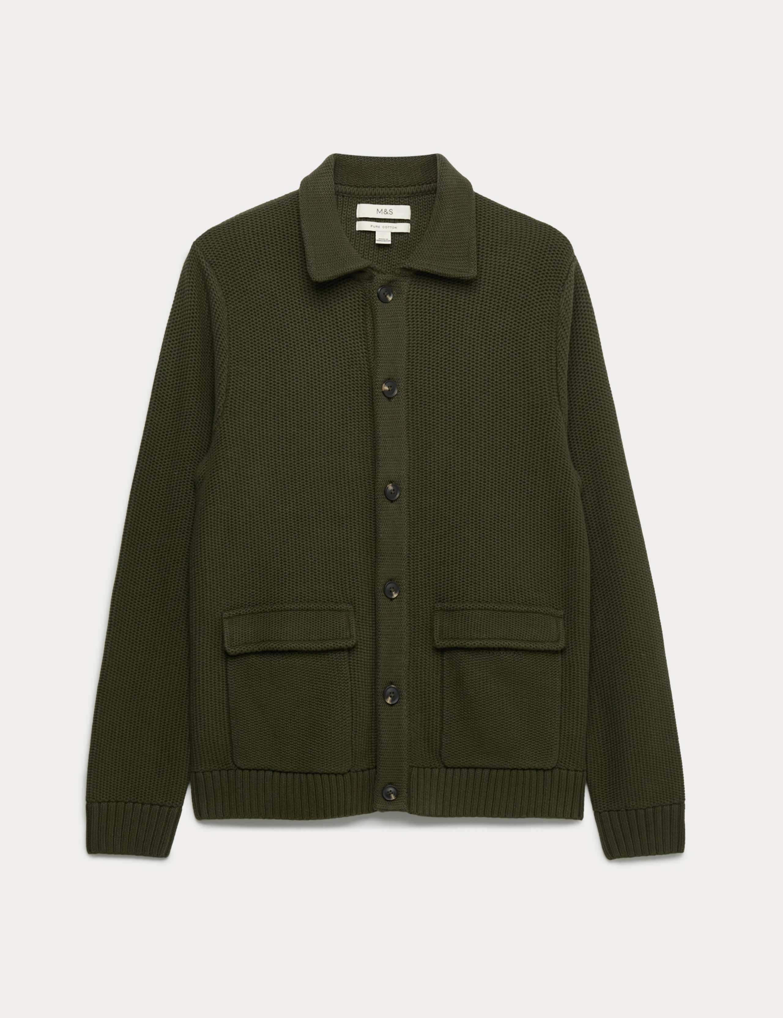 Pure Cotton Collared Knitted Jacket 2 of 7