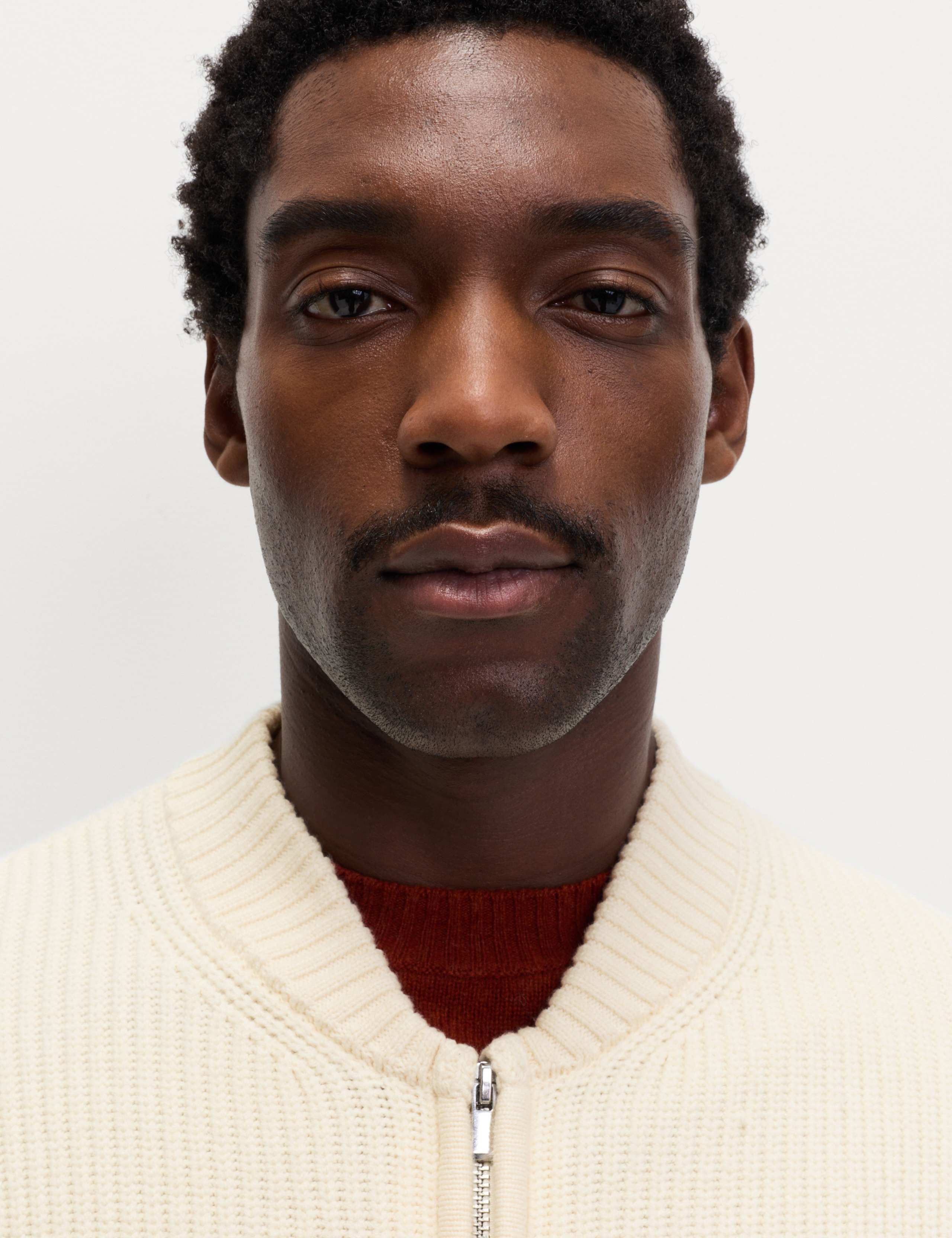 Cotton Blend Knitted Bomber Jacket 1 of 6