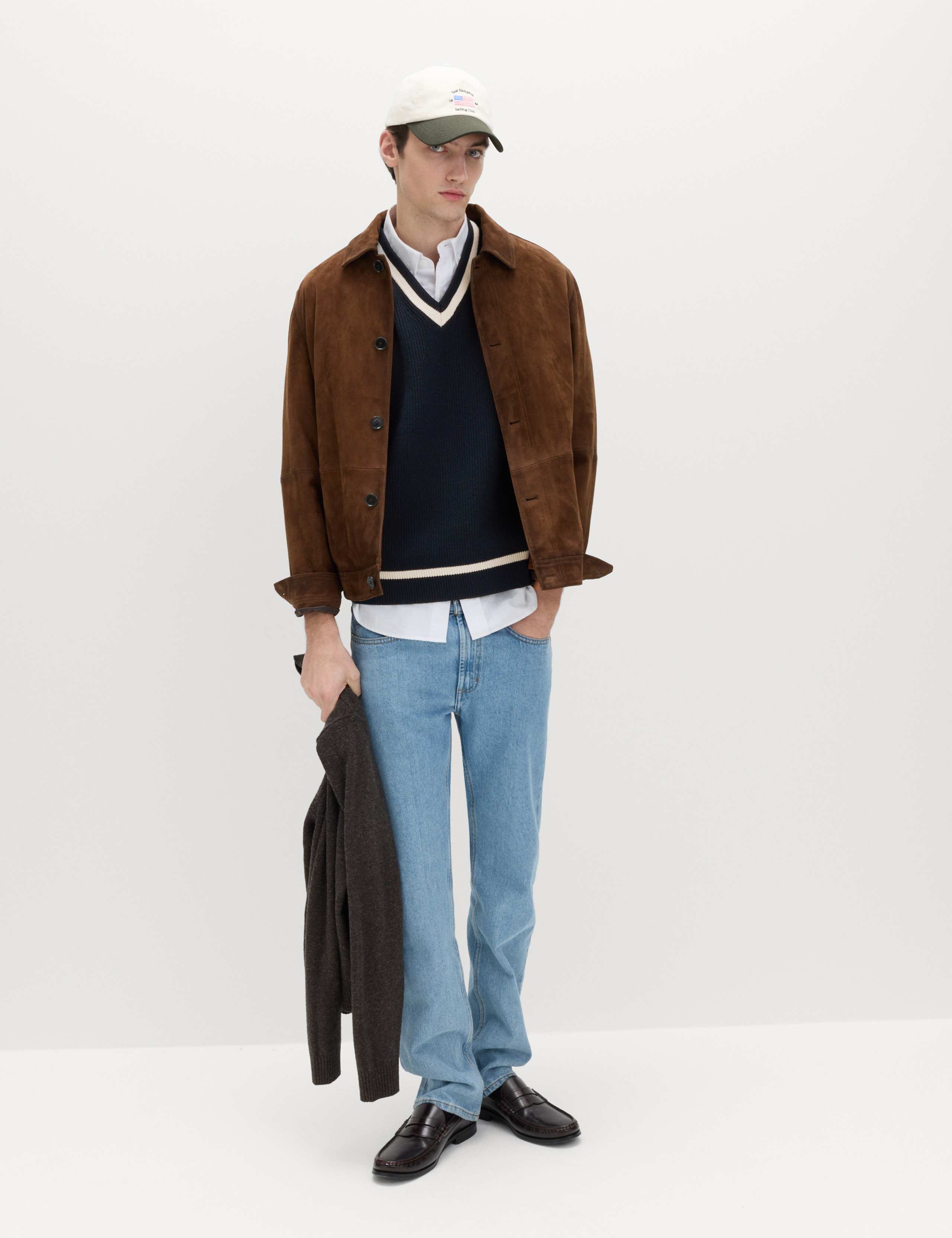 Cotton Blend Tipped V-Neck Knitted Vest 5 of 6