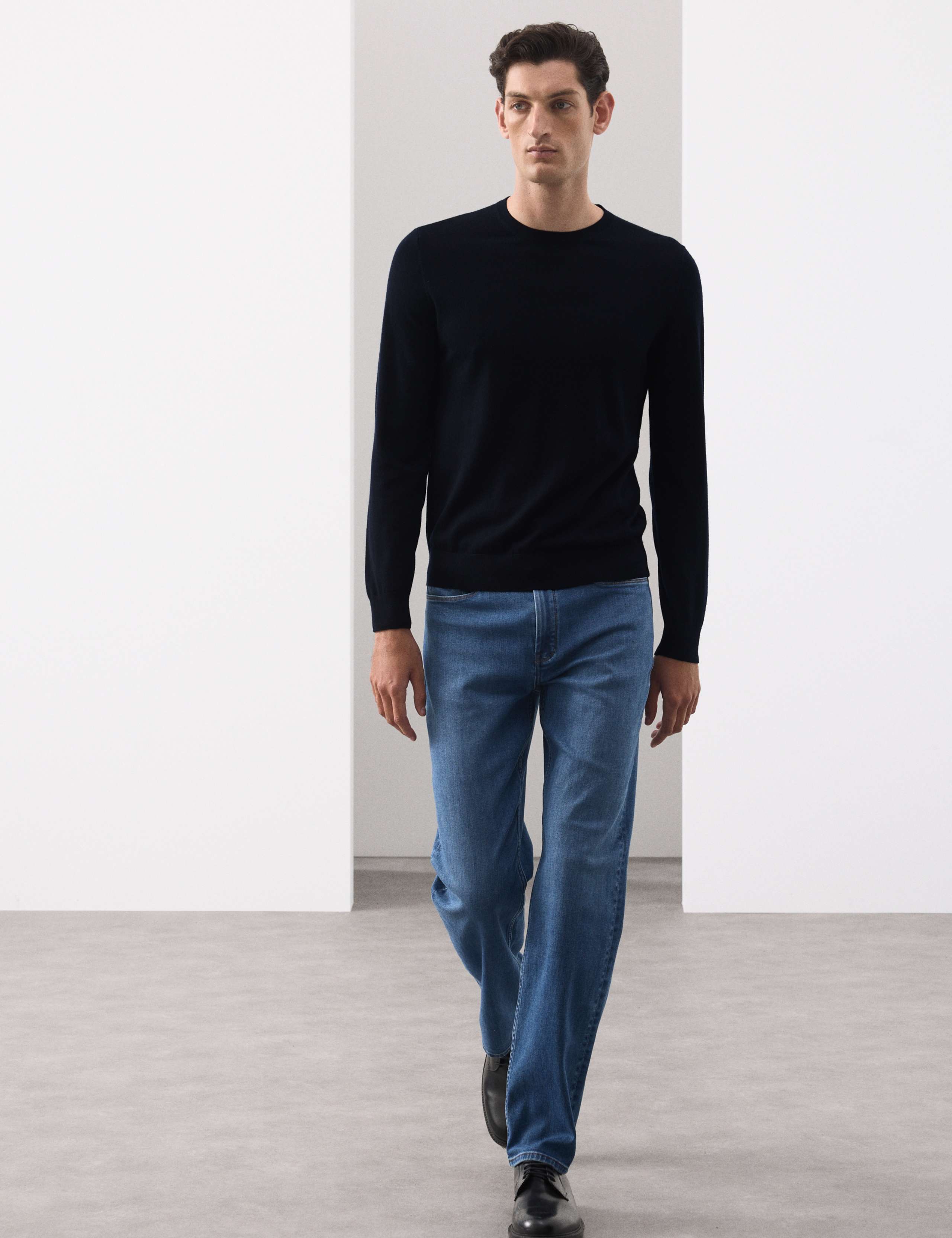 Pure Extra Fine Merino Wool Crew Neck Jumper 3 of 5