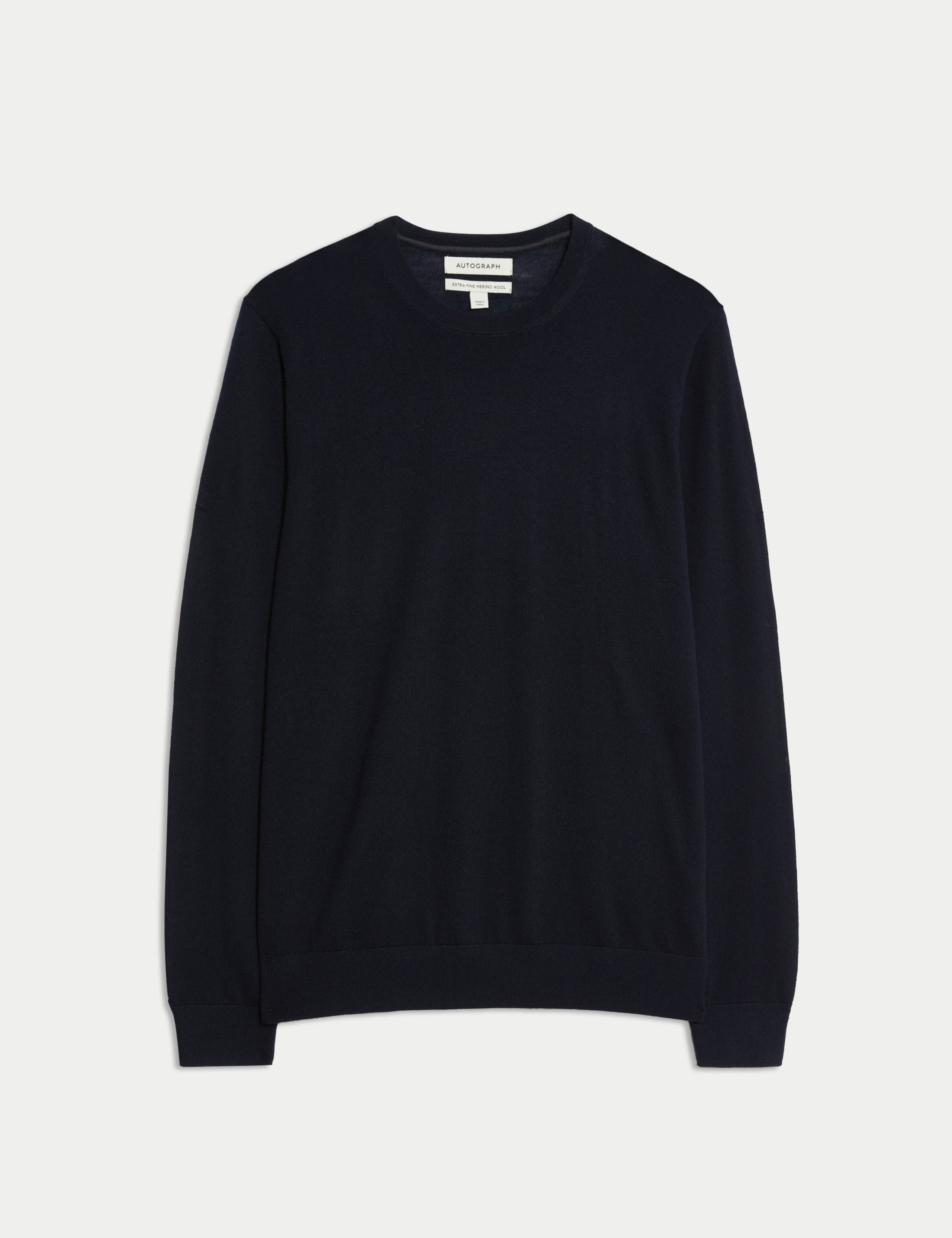 Pure Extra Fine Merino Wool Crew Neck Jumper 2 of 5