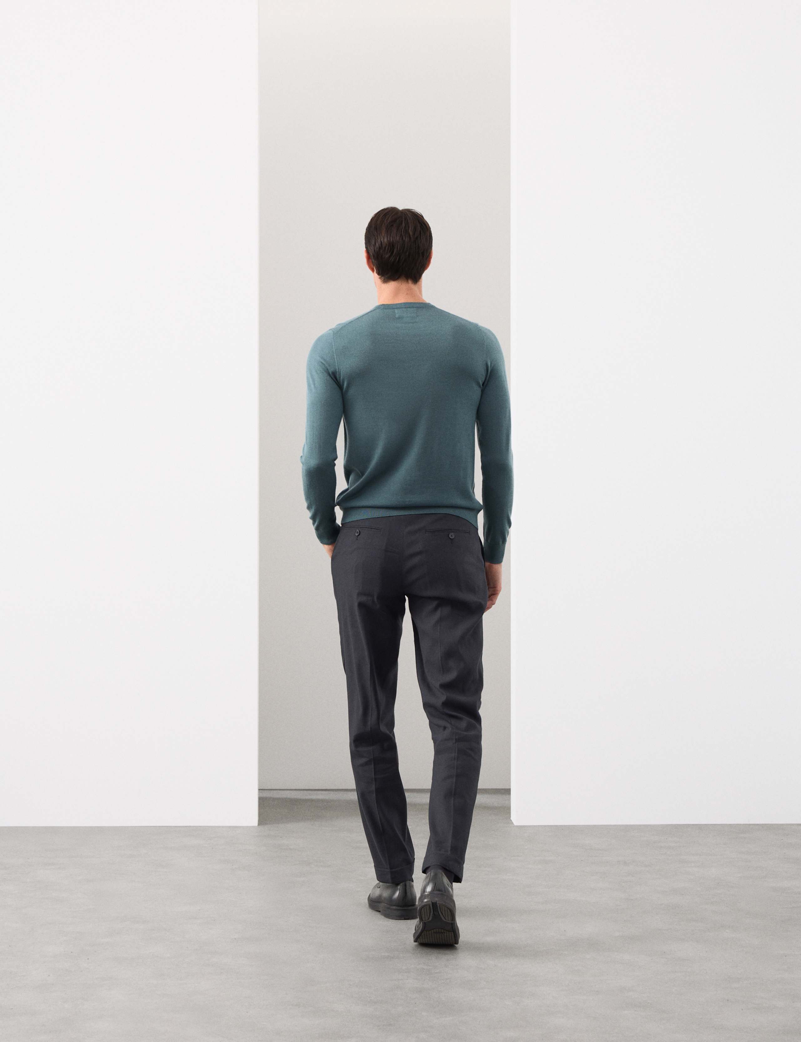 Pure Extra Fine Merino Wool Crew Neck Jumper 3 of 5