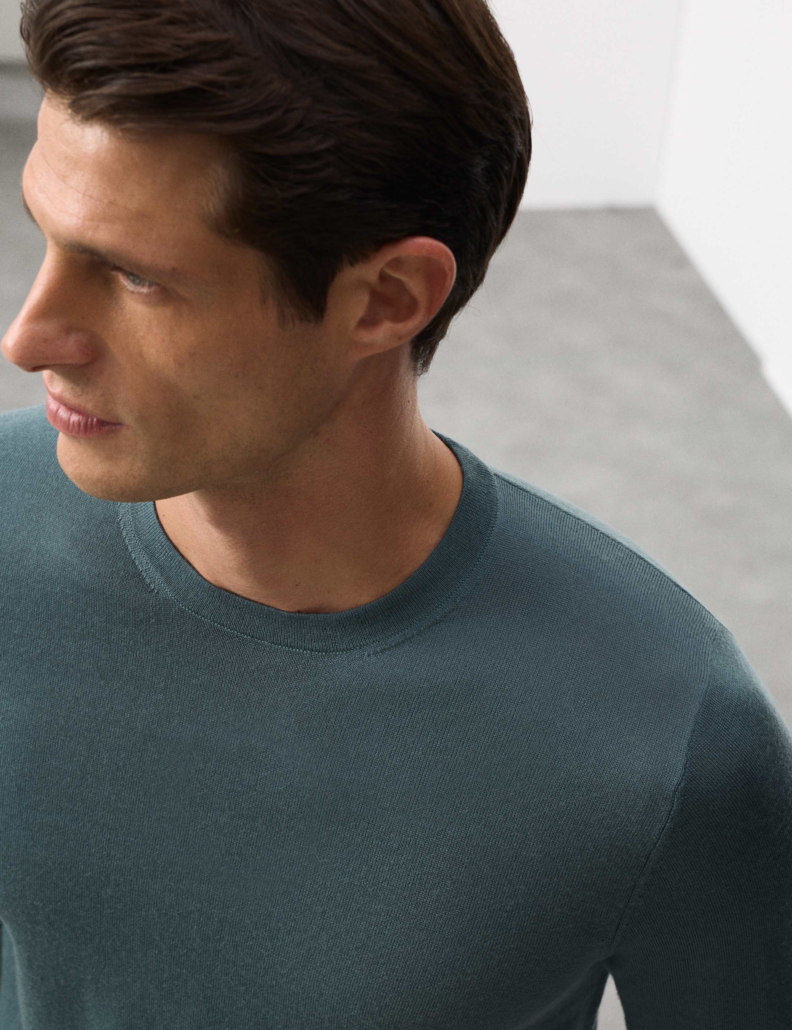Pure Extra Fine Merino Wool Crew Neck Jumper 5 of 5