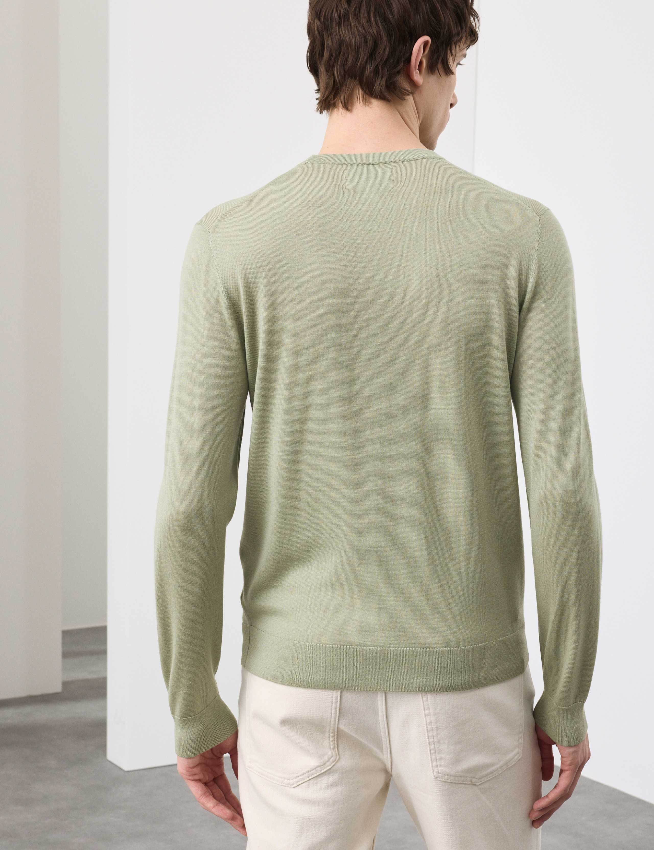 Pure Extra Fine Merino Wool Crew Neck Jumper 4 of 5