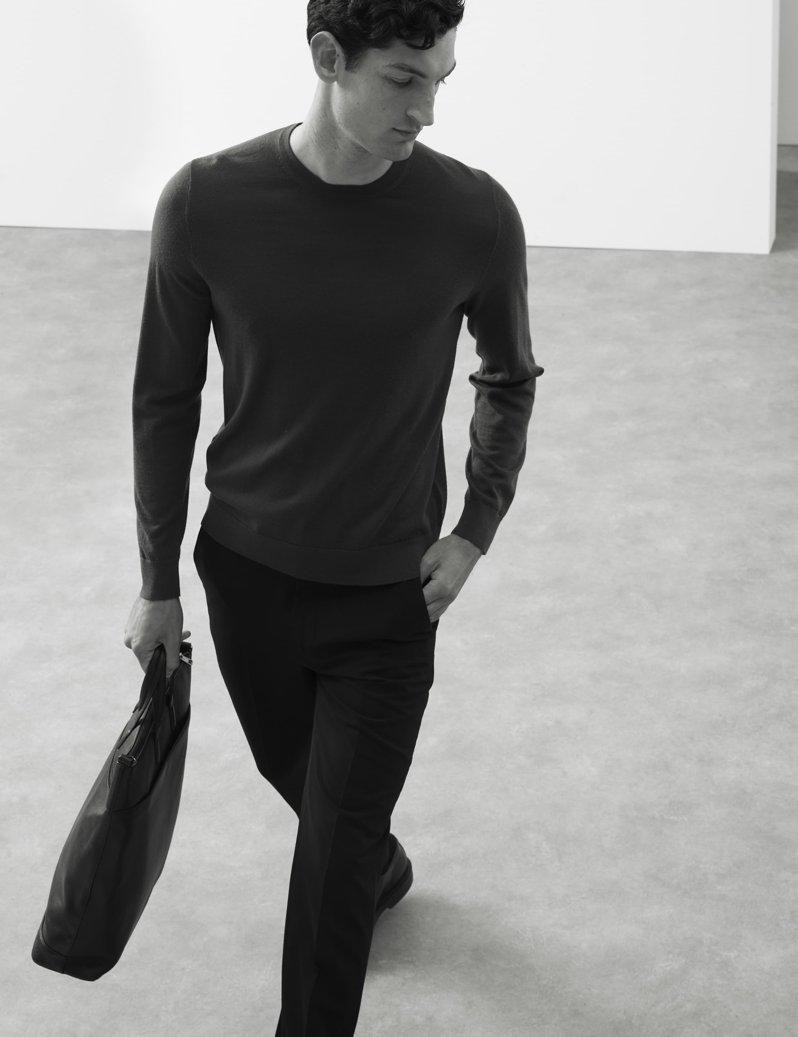 Pure Extra Fine Merino Wool Crew Neck Jumper 5 of 5