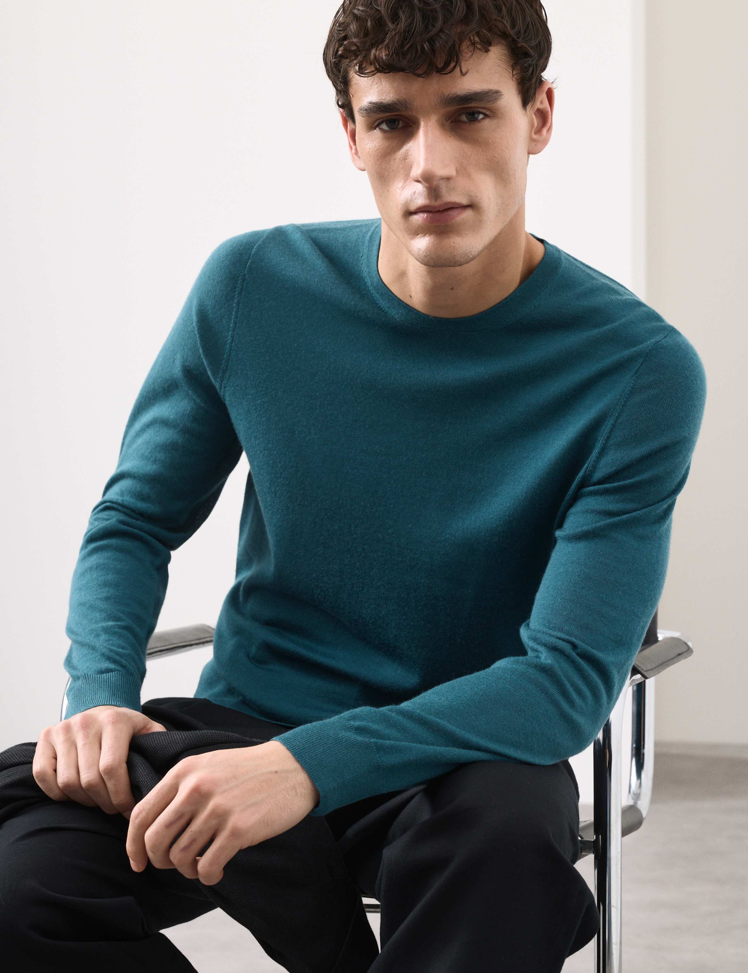 Pure Extra Fine Merino Wool Crew Neck Jumper 4 of 6