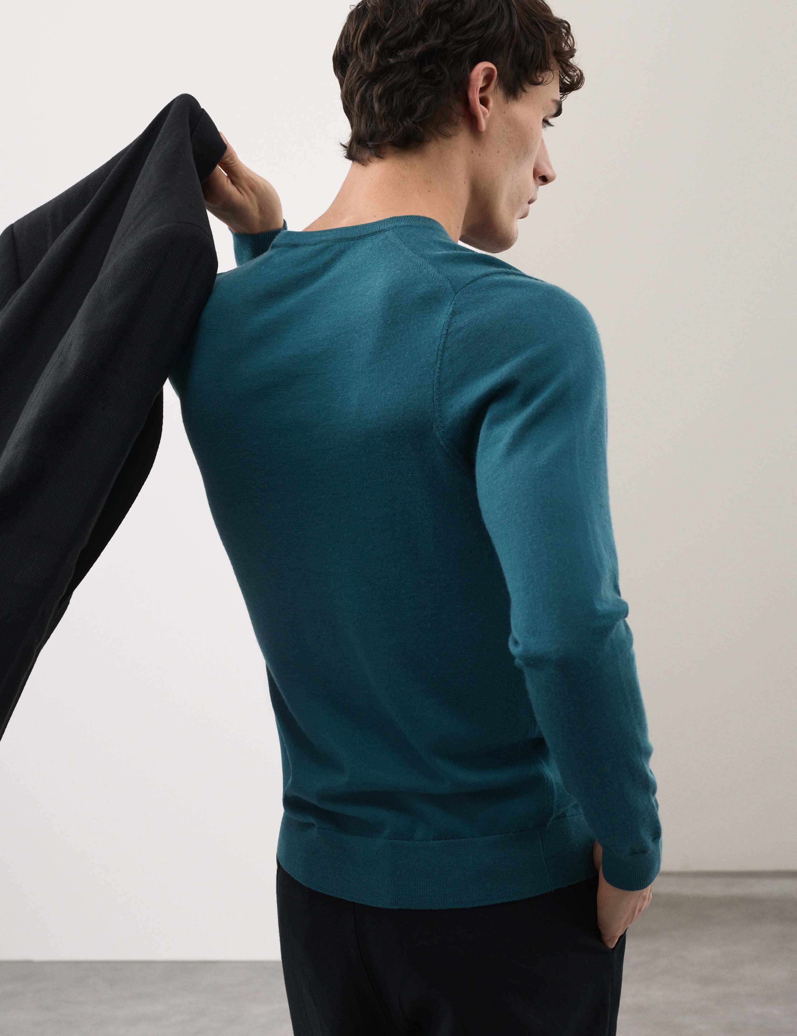 Pure Extra Fine Merino Wool Crew Neck Jumper 5 of 6