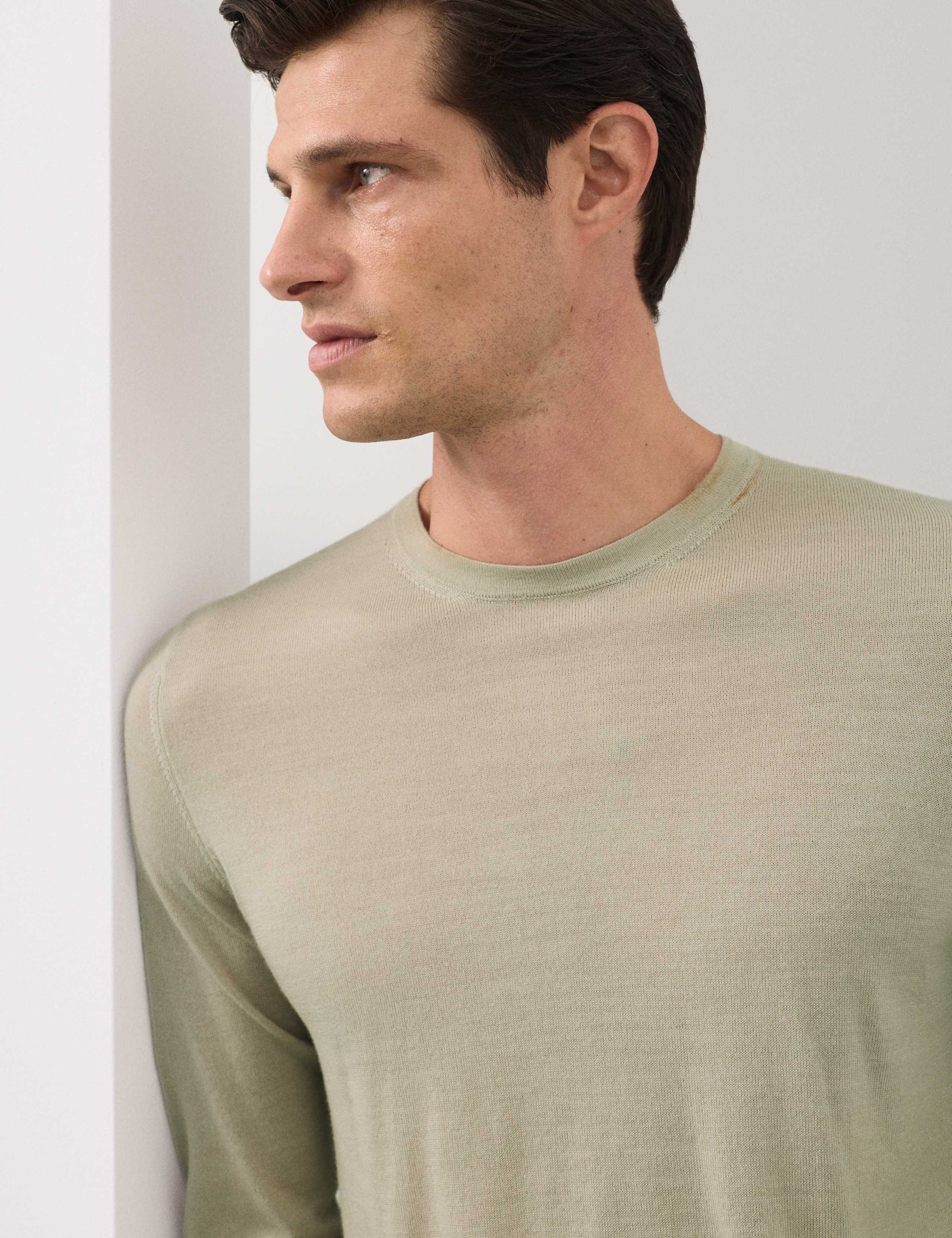 Pure Extra Fine Merino Wool Crew Neck Jumper 1 of 5