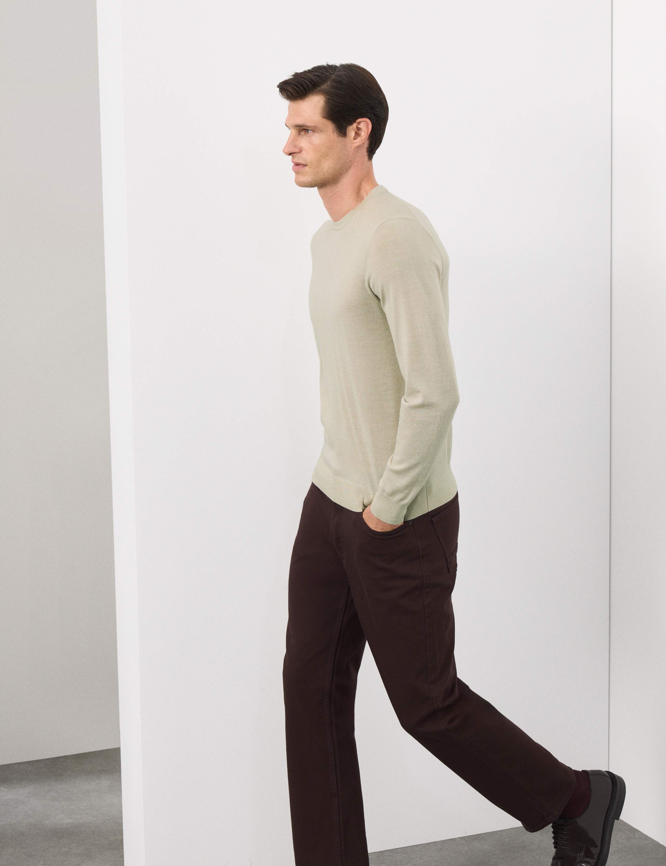 Pure Extra Fine Merino Wool Crew Neck Jumper 5 of 5