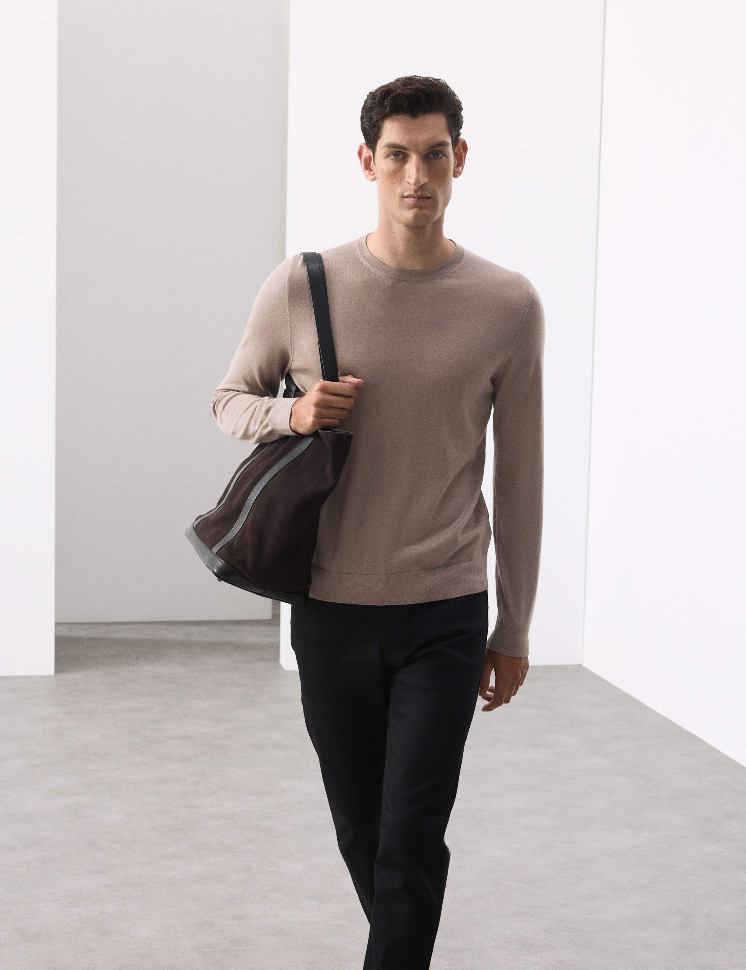 Pure Extra Fine Merino Wool Crew Neck Jumper 1 of 5