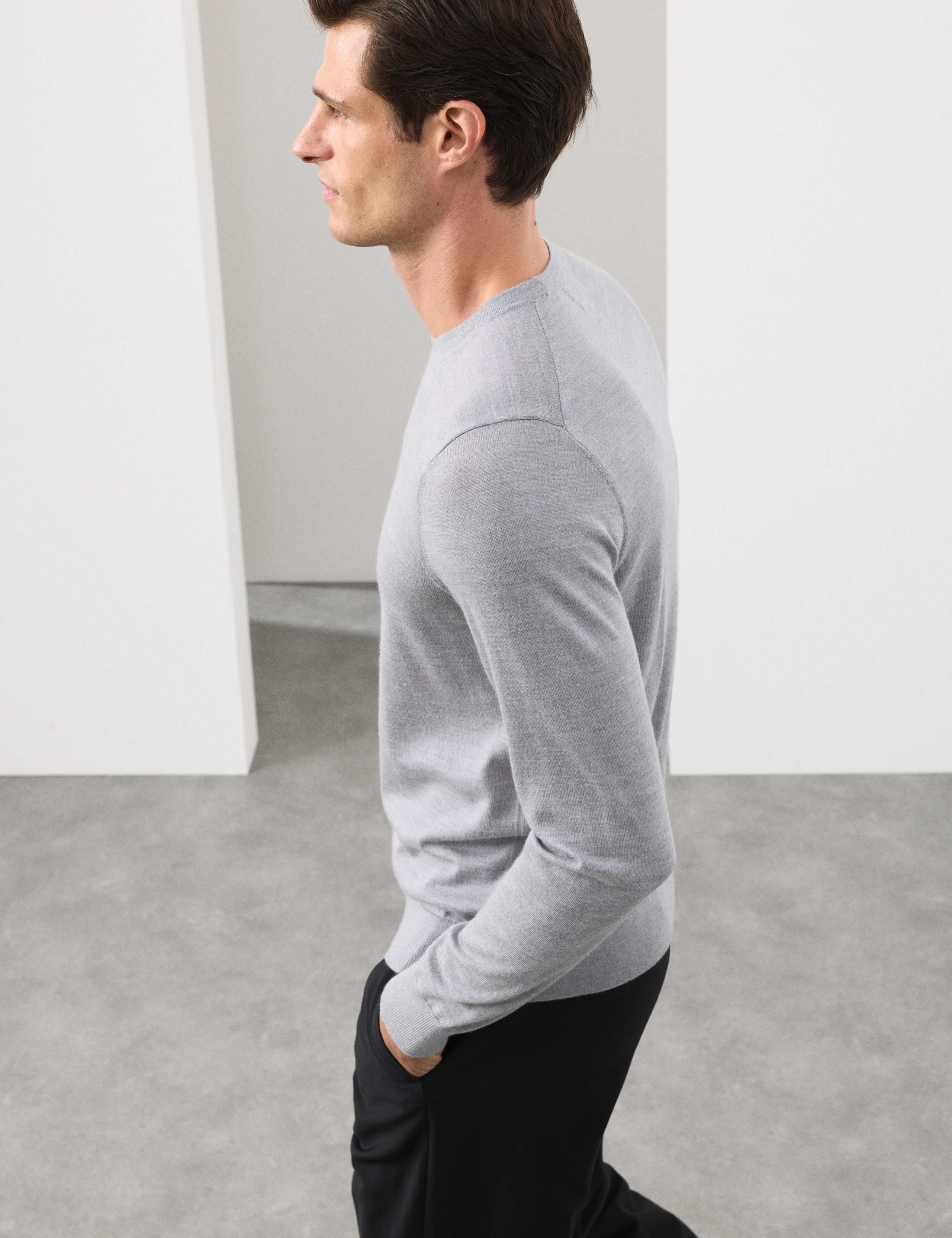 Pure Extra Fine Merino Wool Crew Neck Jumper 6 of 6