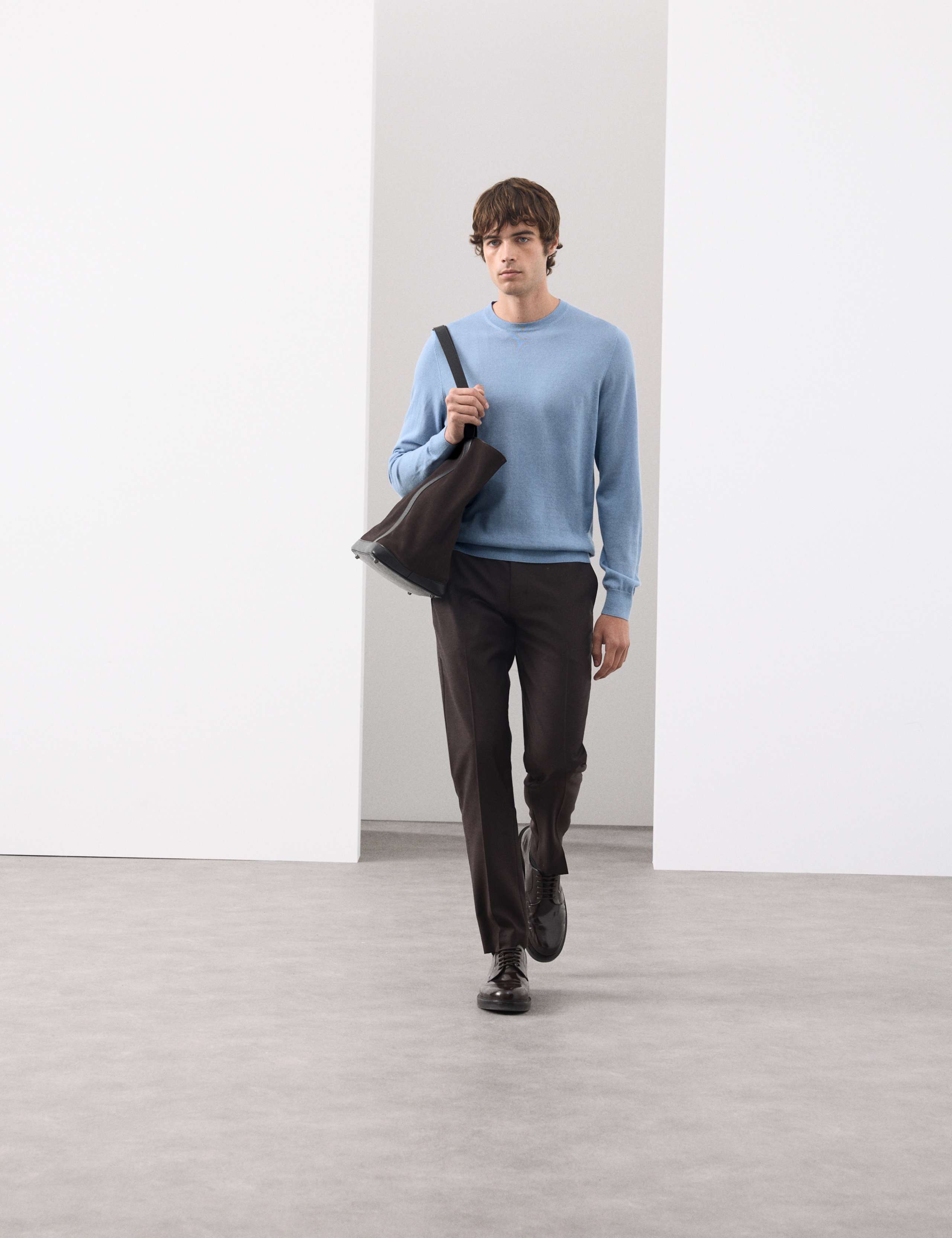 Pure Extra Fine Merino Wool Crew Neck Jumper 1 of 6